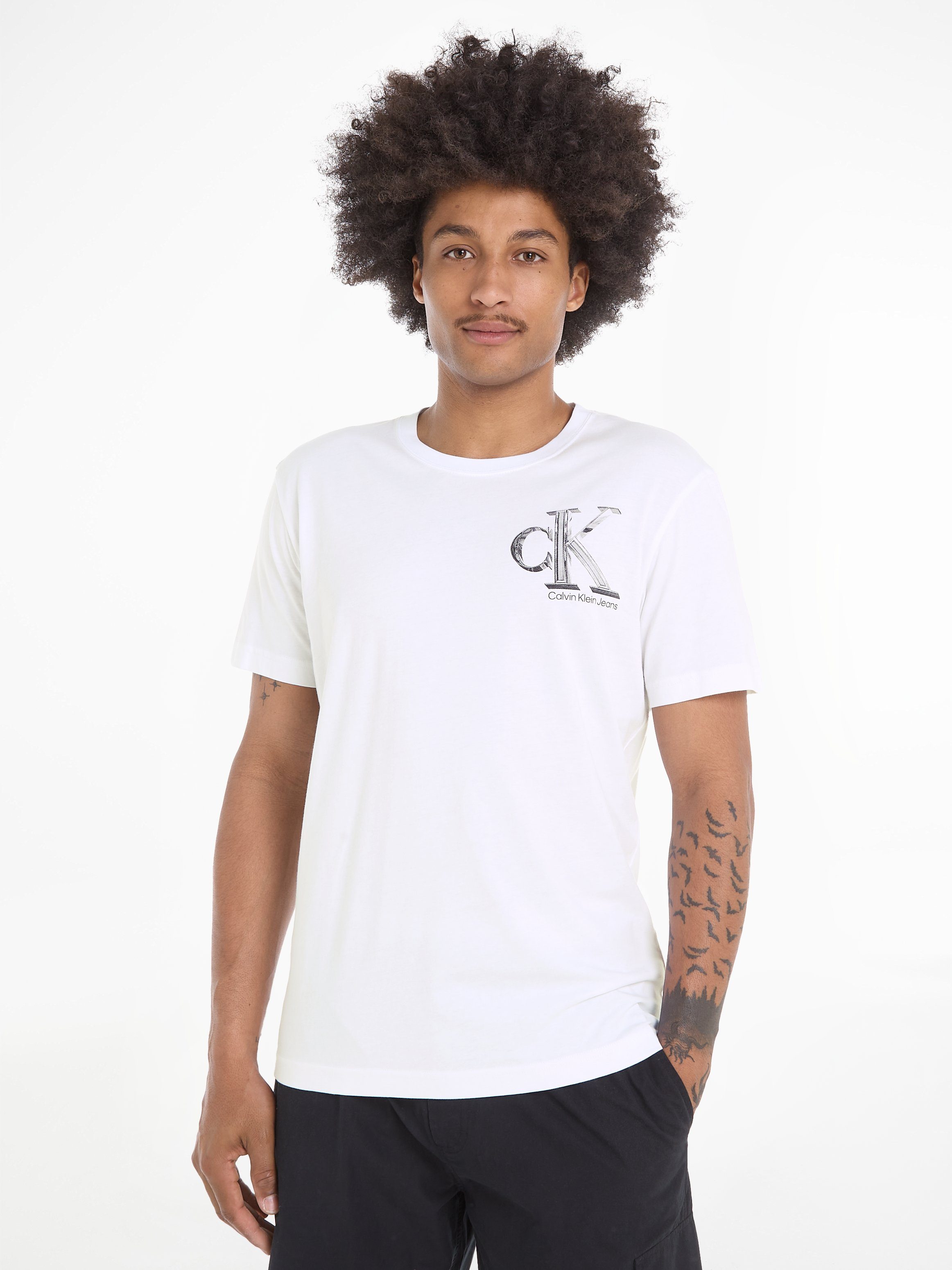 Calvin Klein Jeans Monogram T-shirt Lente Zomer Collectie White Heren
