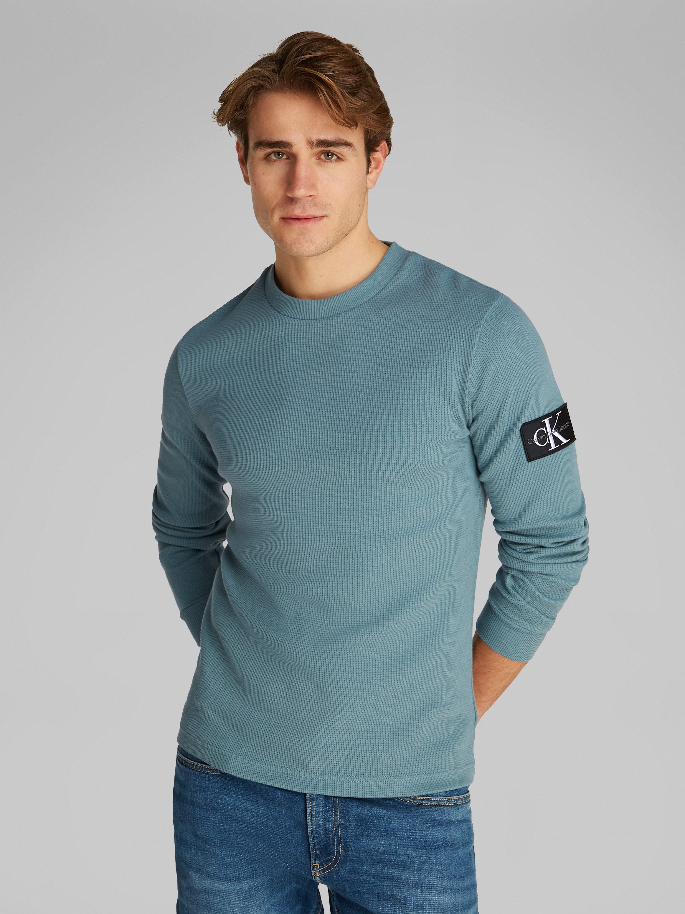 Calvin Klein Shirt met lange mouwen BADGE WAFFLE LS TEE