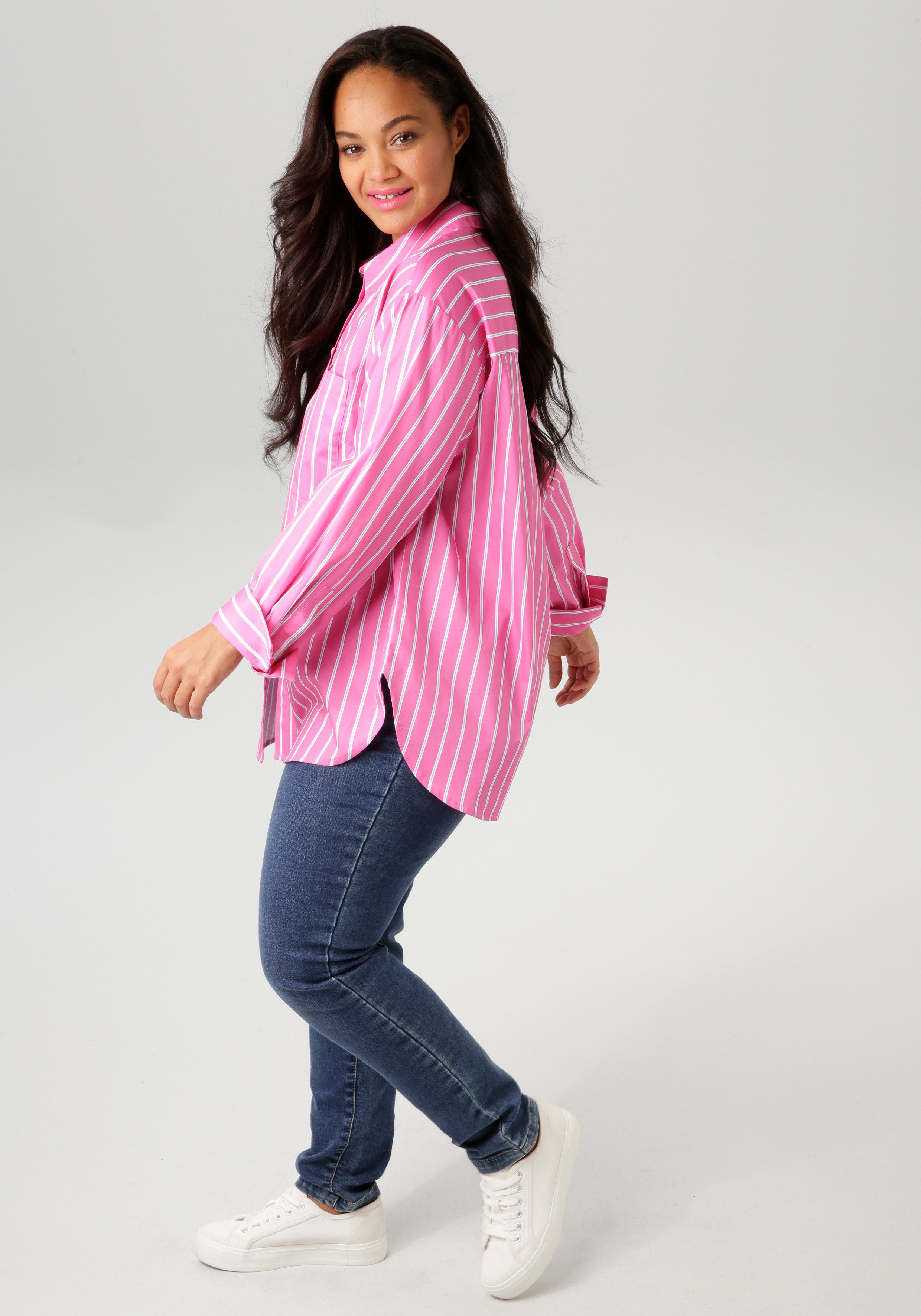 Aniston PLUS Overhemdblouse in 2 verschillende streepdesigns - nieuwe collectie