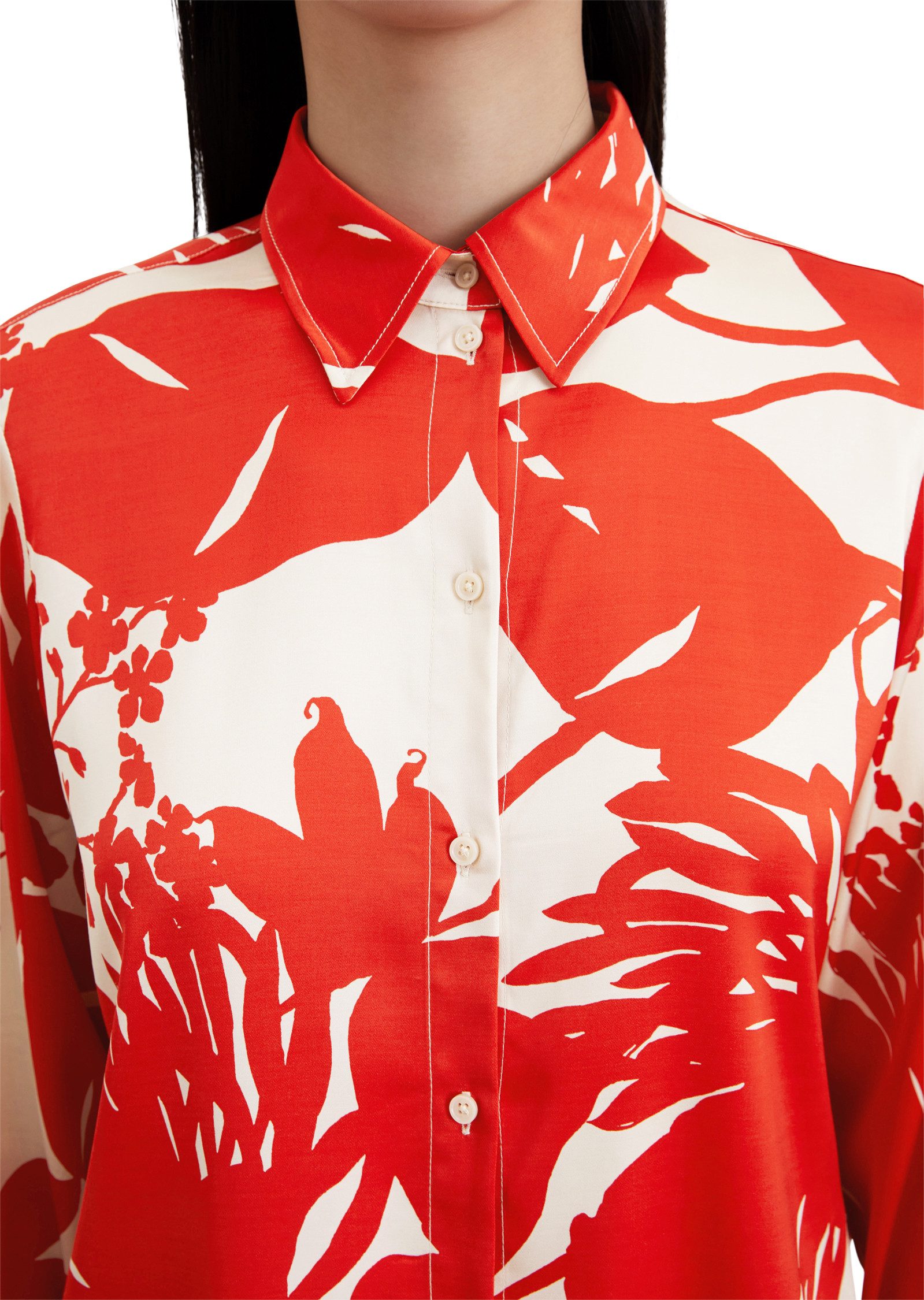 Marc O'Polo Satijnen blouse Zachte, zijdeachtige oppervlakte, met allover print