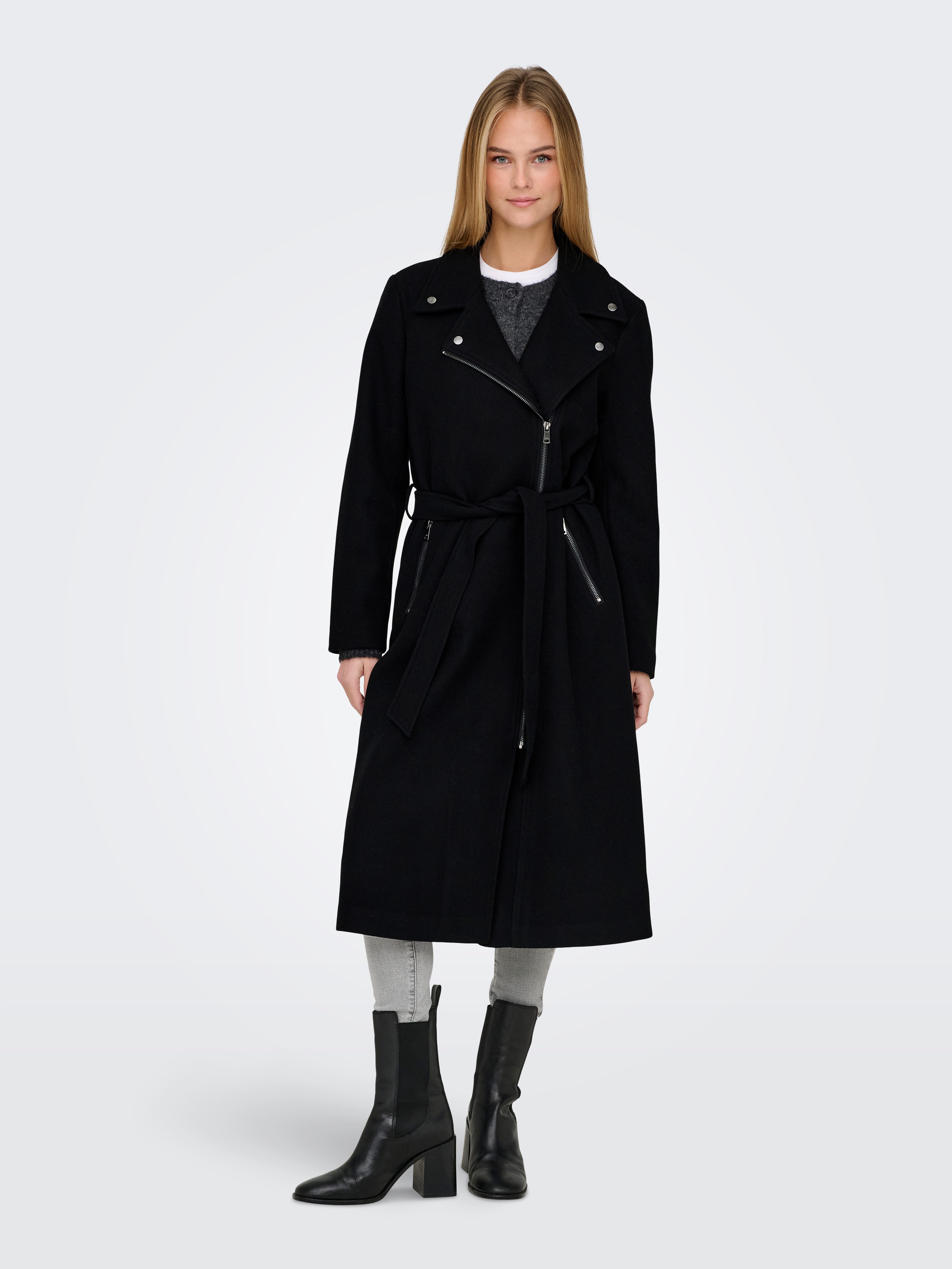 Only Lange jas ONLAUGUSTA LIFE BIKER COAT CC OTW