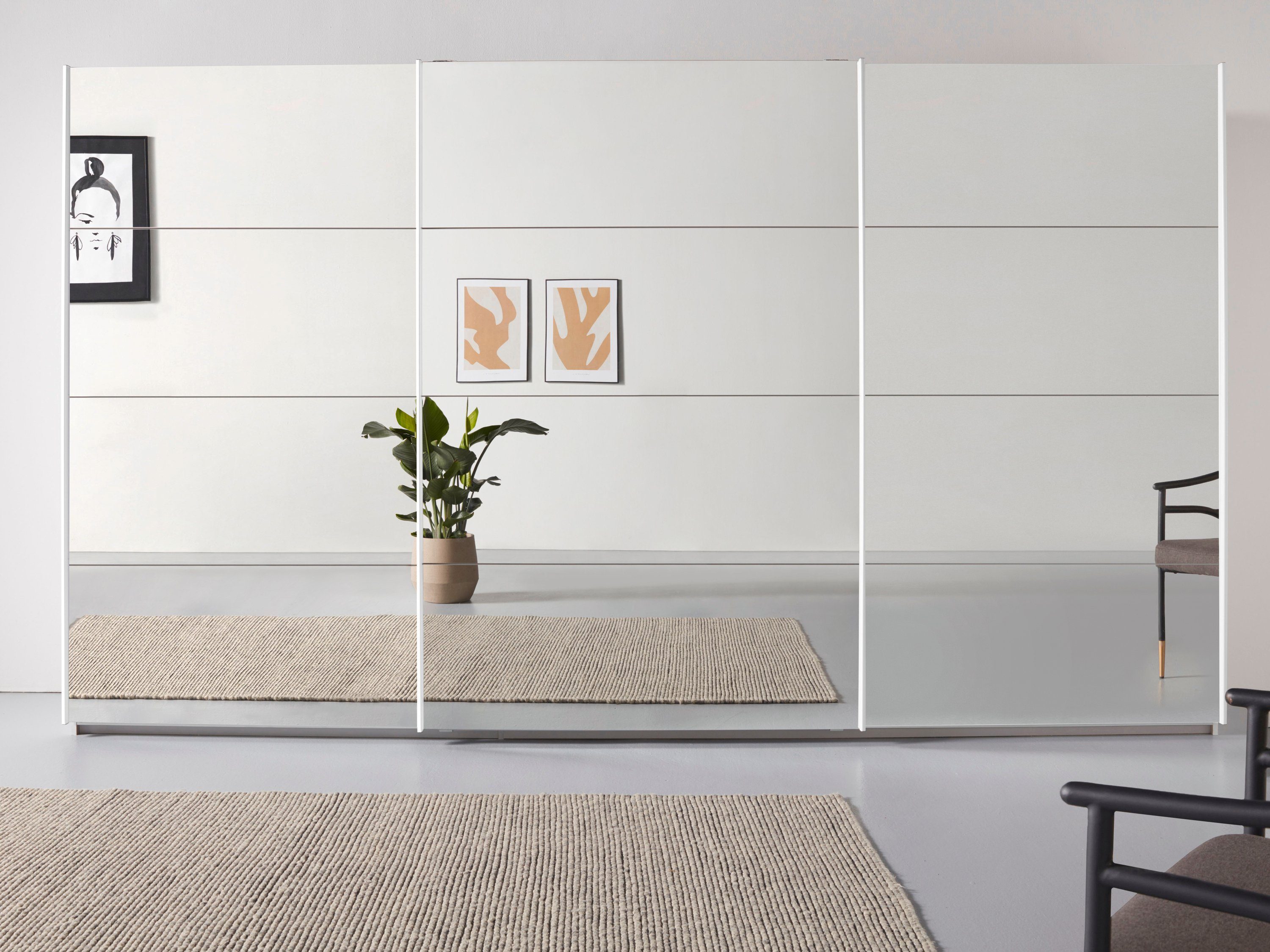 rauch Zweefdeurkast Kledingkast kast garderobe ORACLE met spiegelfront inclusief lade-inzet en extra legplanken made in germany zweefdeurkasten maat
