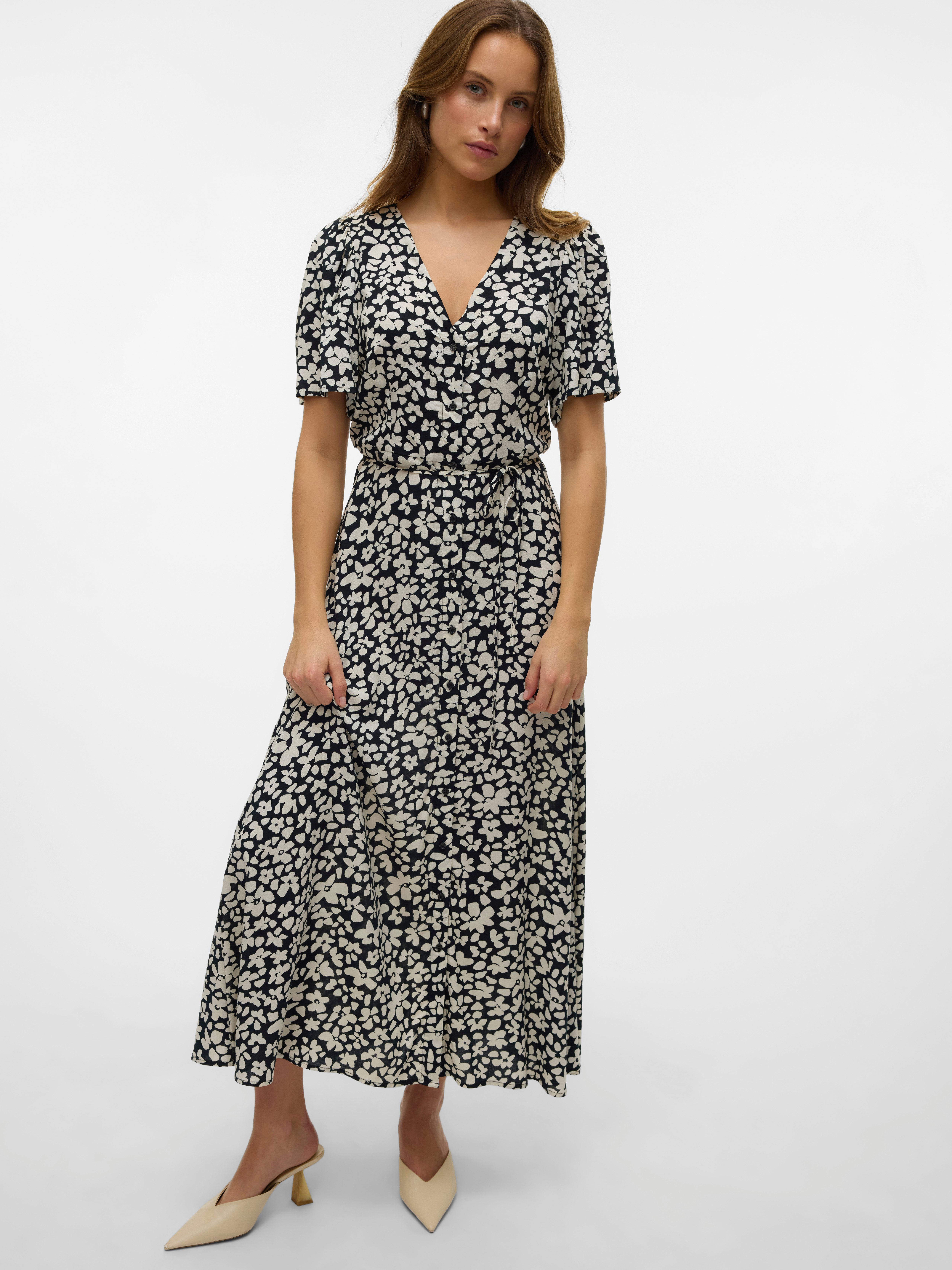 Vero Moda Zomerjurk VMALBA SS CALF DRESS WVN GA NOOS