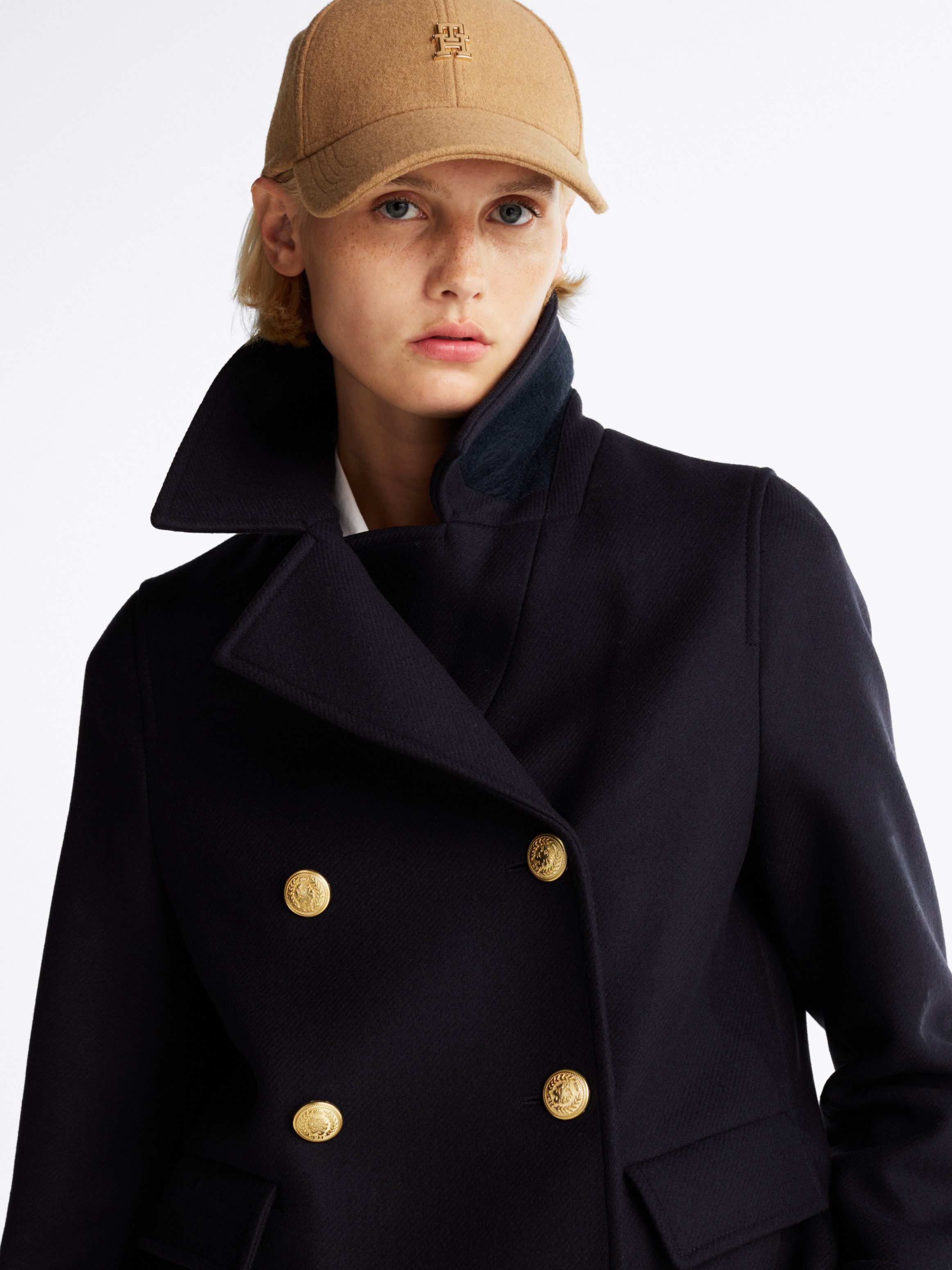Tommy Hilfiger Korte jas WOOL BLEND DB PEACOAT