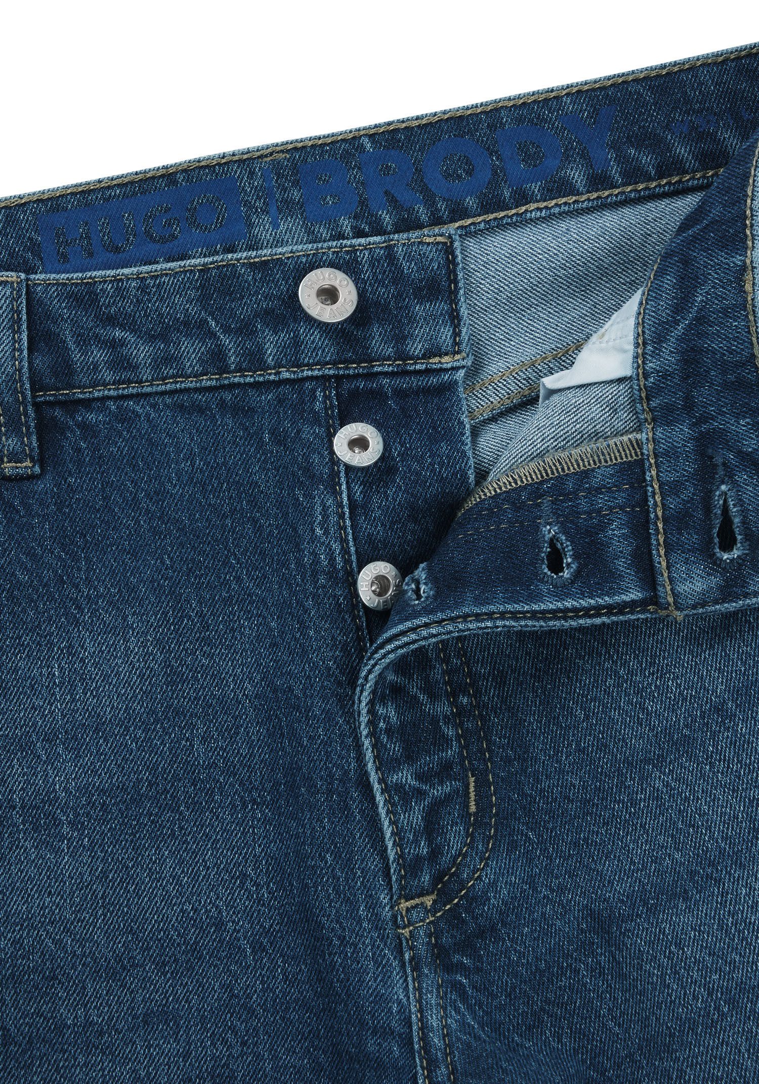 HUGO Blue Tapered jeans Brody met stone-washed-finish