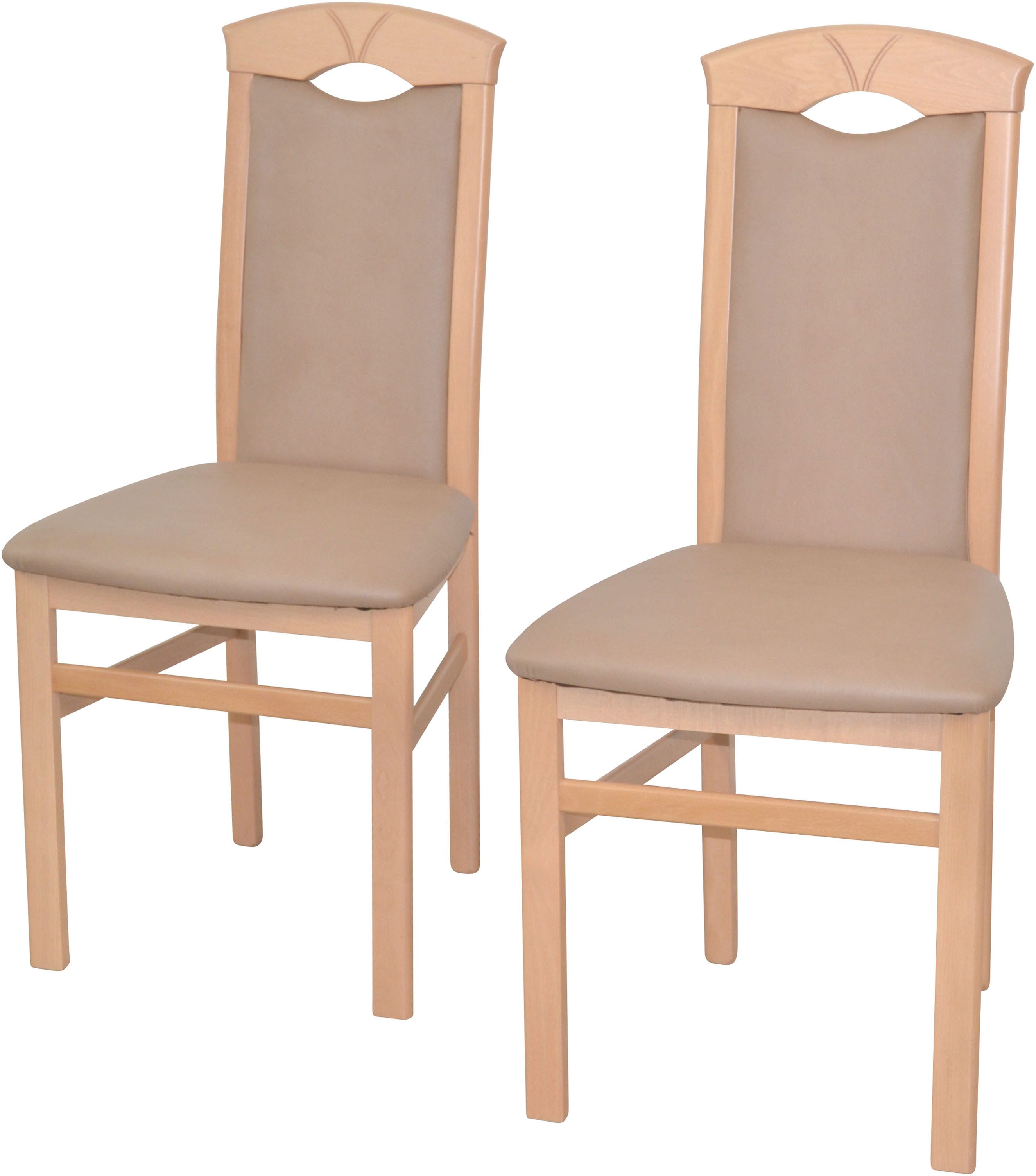 HOFMANN LIVING AND MORE Stoel met 4 poten (set, 2 stuks) gestoffeerde stoelen beige