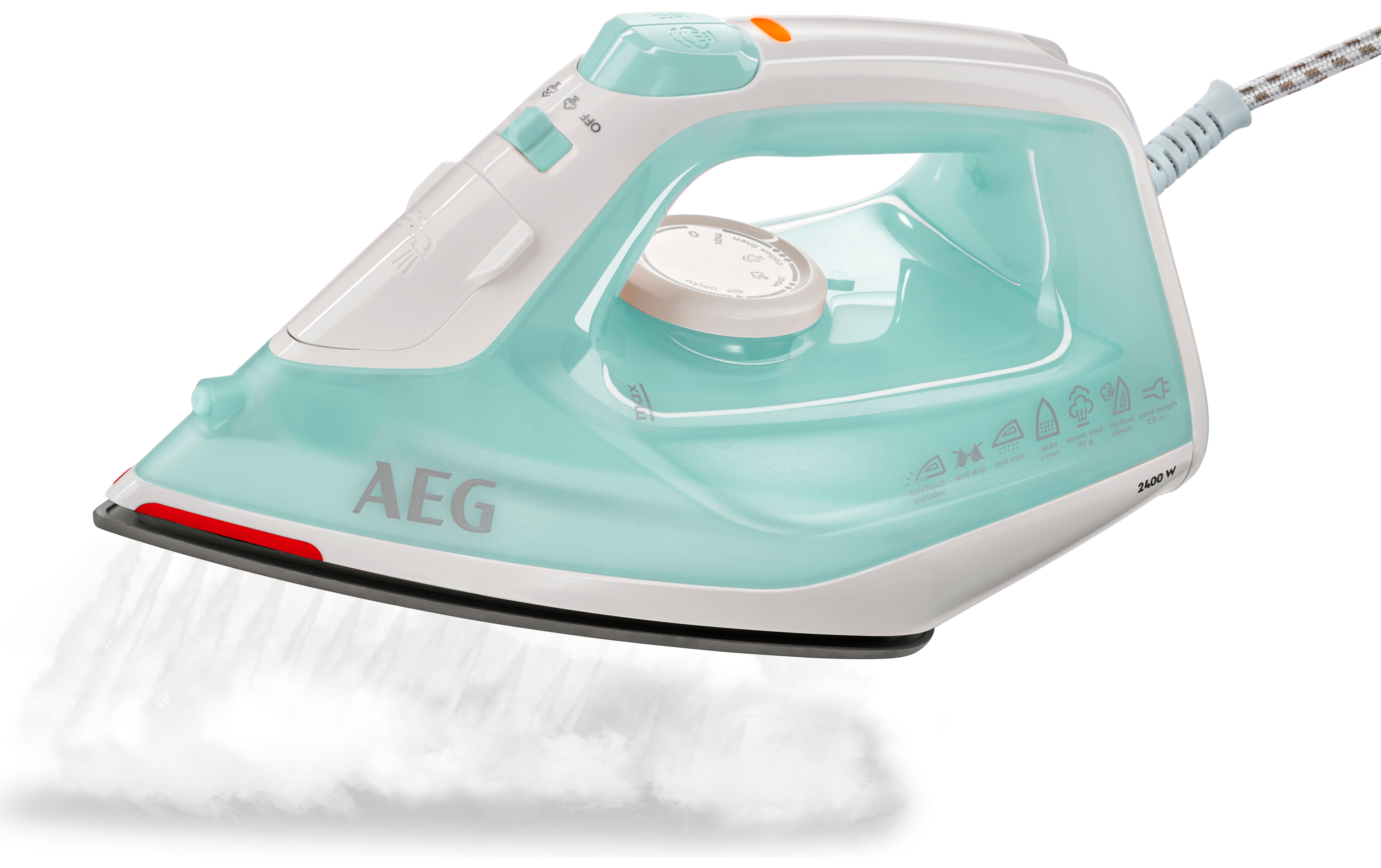 AEG Stoomstrijkijzer EasyLine DB 1740LG Filtering met anti-kalkenpatroon, restwarmteaanduiding, 110 g stoomstoot
