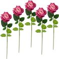 i.ge.a. kunstbloem rosé set van 5 kunstrozen, zijderozen, boeket, kunsttak, kunstroos (5 stuks) roze