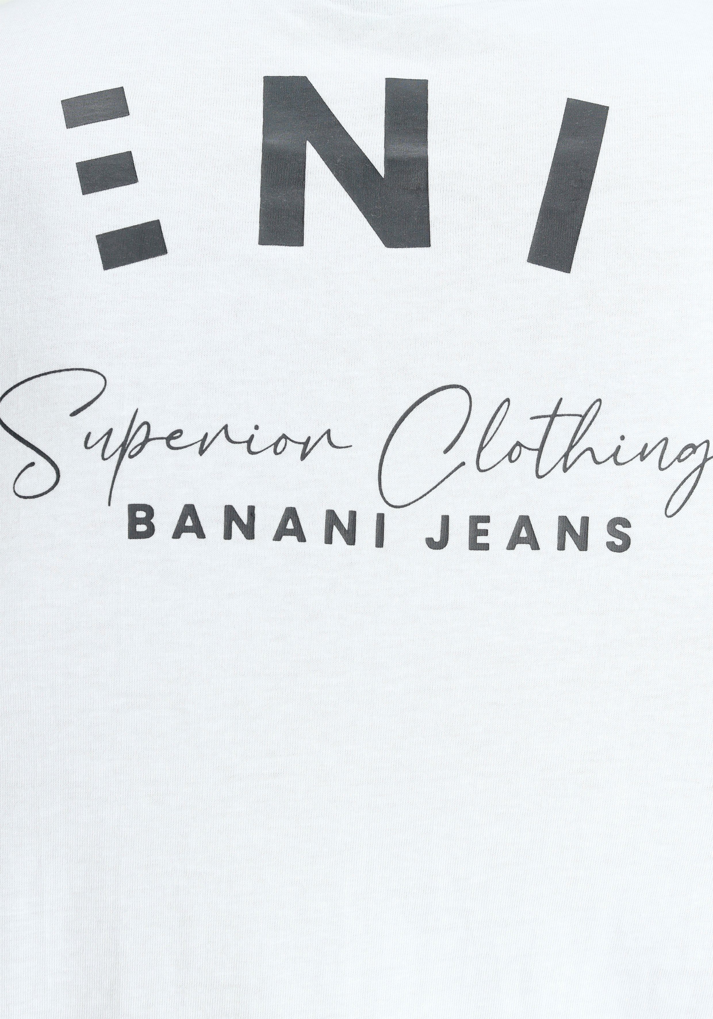 Bruno Banani T-shirt smal gesneden, met print, ronde hals, van katoen