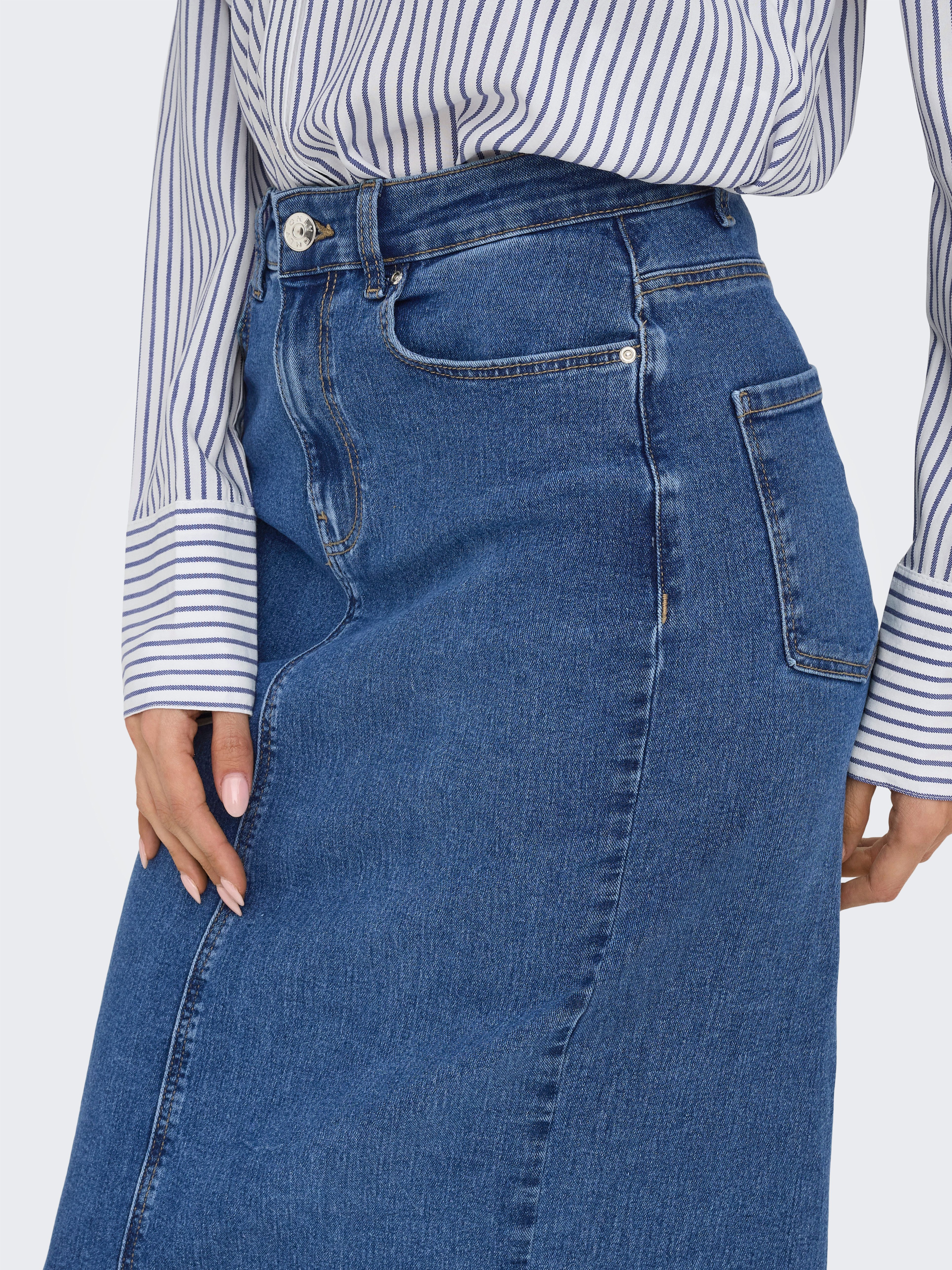 Only Jeans rok ONLWONDER MIDI BACK SLIT SKIRT PIM DNM