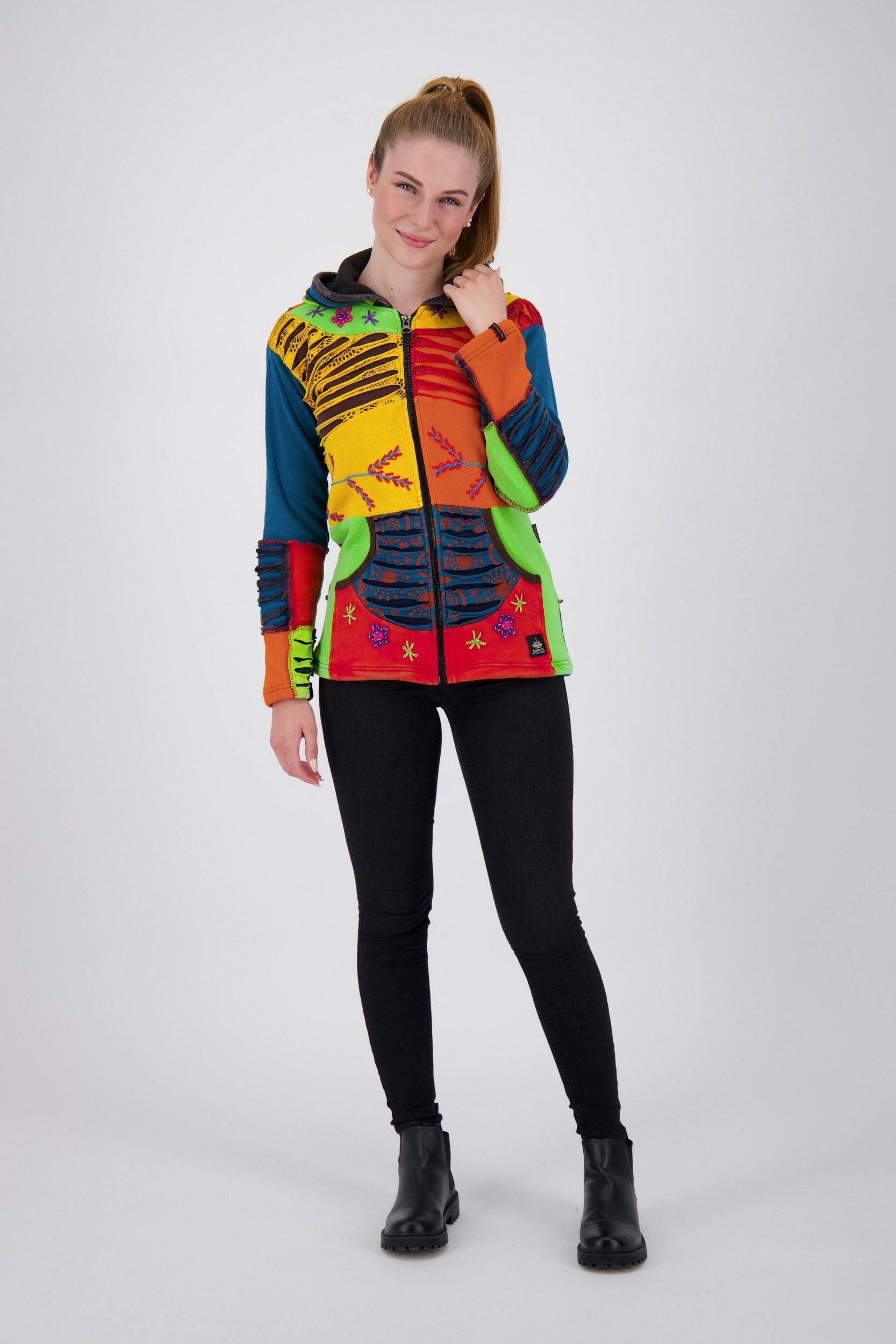 DEPROC Active Fleecejack Patchwork Multicolor NUNAVUT II NEW FLOWER POWER