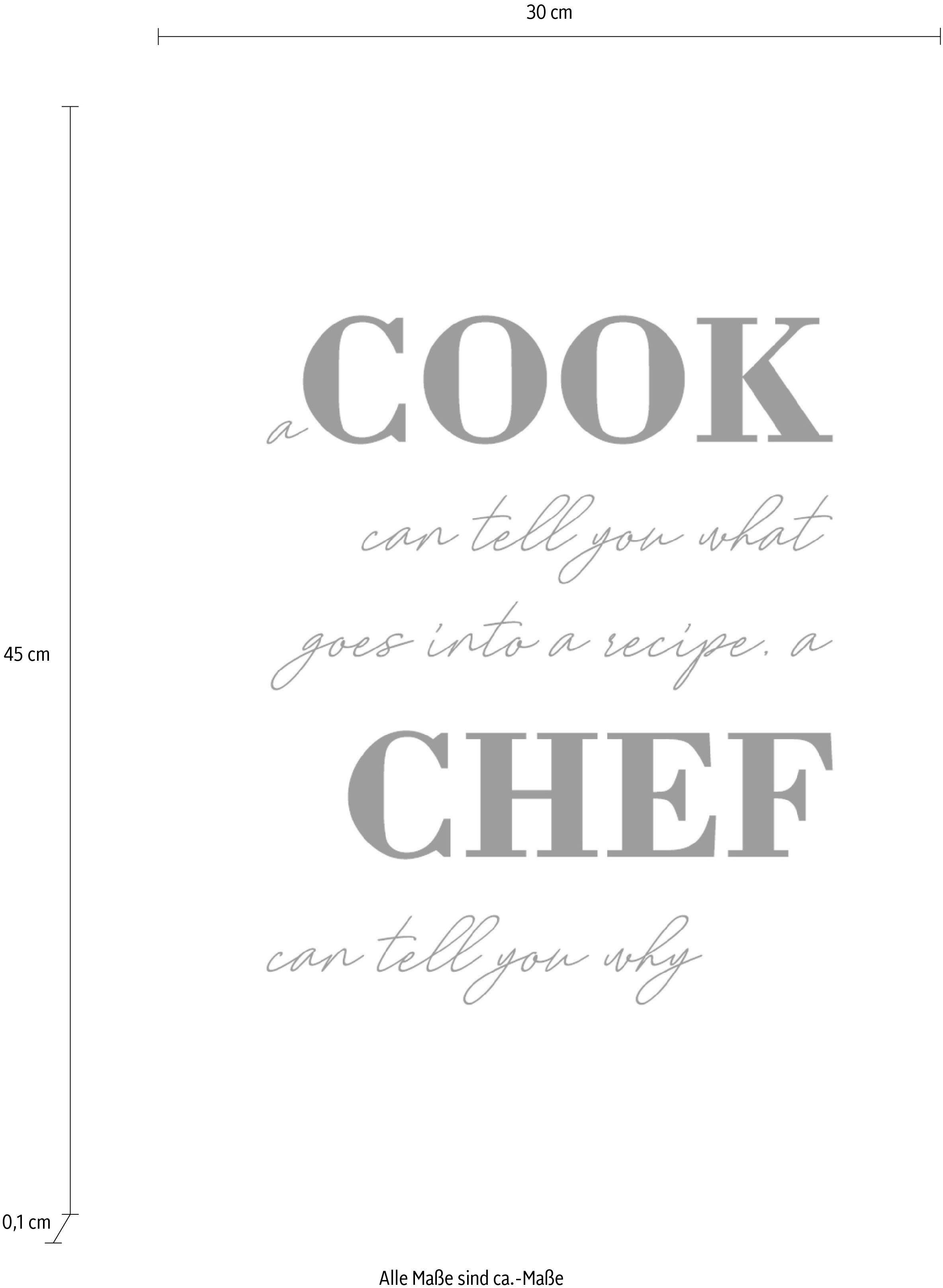 queence Sierobject voor aan de wand COOK CHEF Stalen bord, blikken bord, spreuk, grappig, wanddecoratie, retro, 20x30cm
