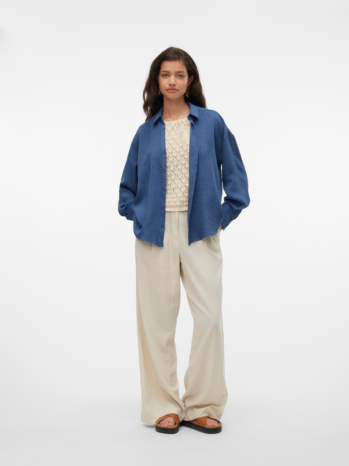 Vero Moda Blouse met lange mouwen VMMELANEY QUEENY LS SHIRT WVN NOOS