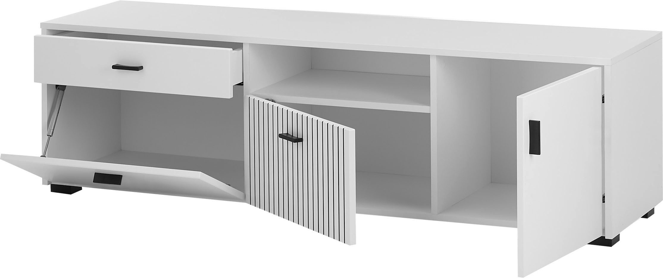 INOSIGN Tv-meubel Hudson in moderne trendkleur, handgrepen van metaal (zwart), breedte 150 cm