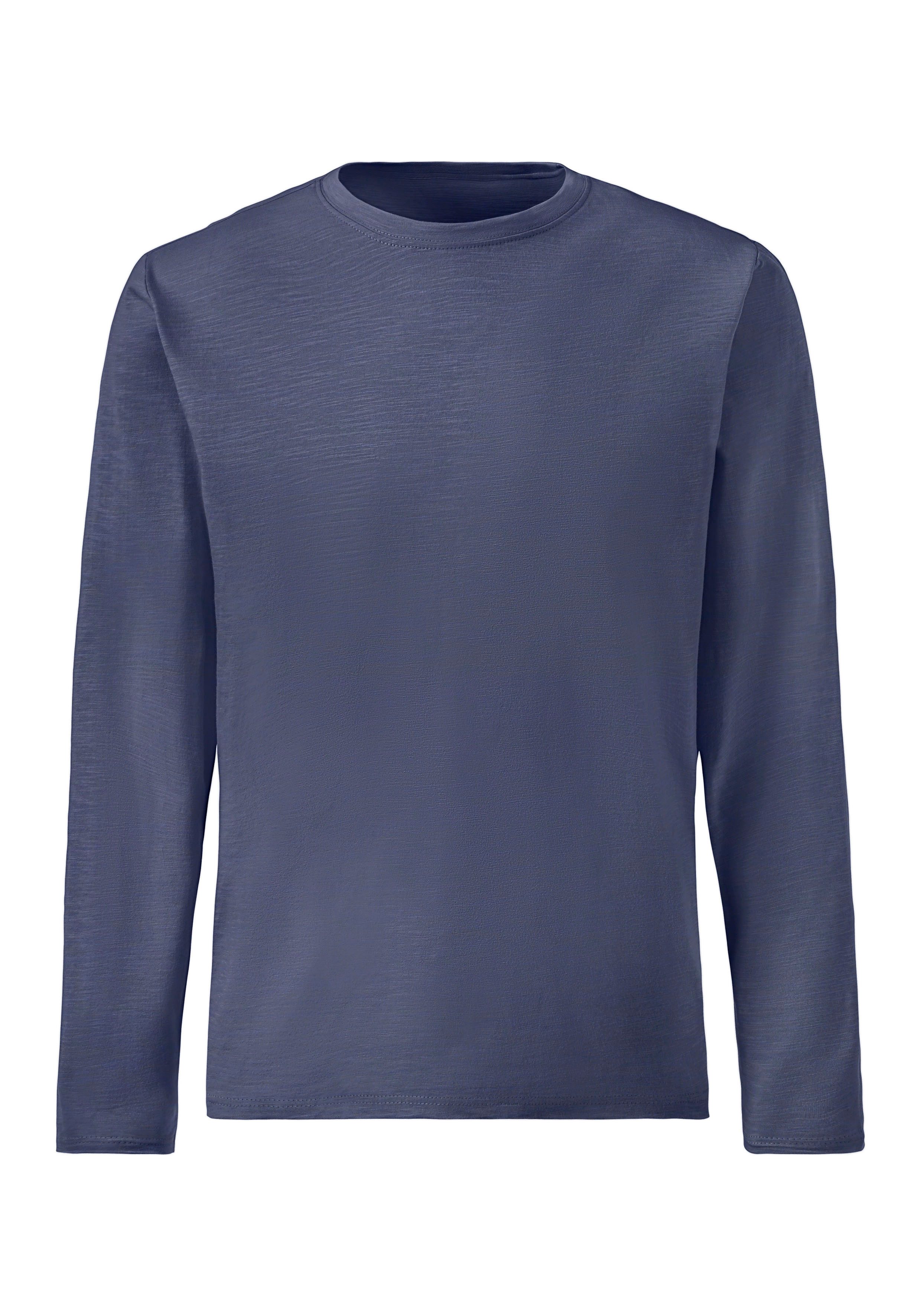 John Devin Shirt met lange mouwen , longsleeve in hoogwaardige slub-garen kwaliteit (2-delig, Set van 2)