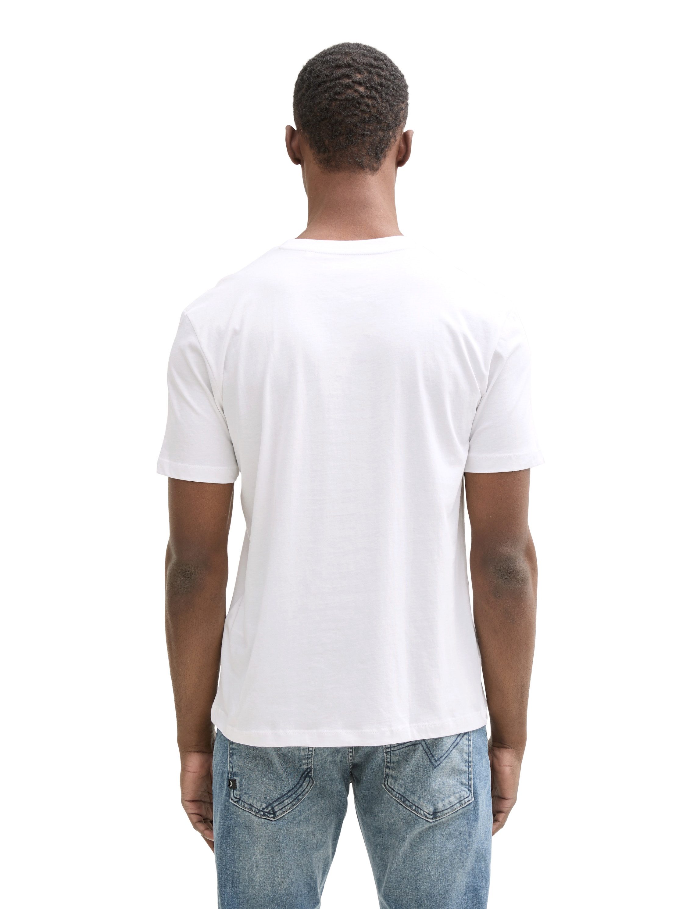Tom Tailor Denim T-shirt met grote print (set, 3-delig, 3-pack)