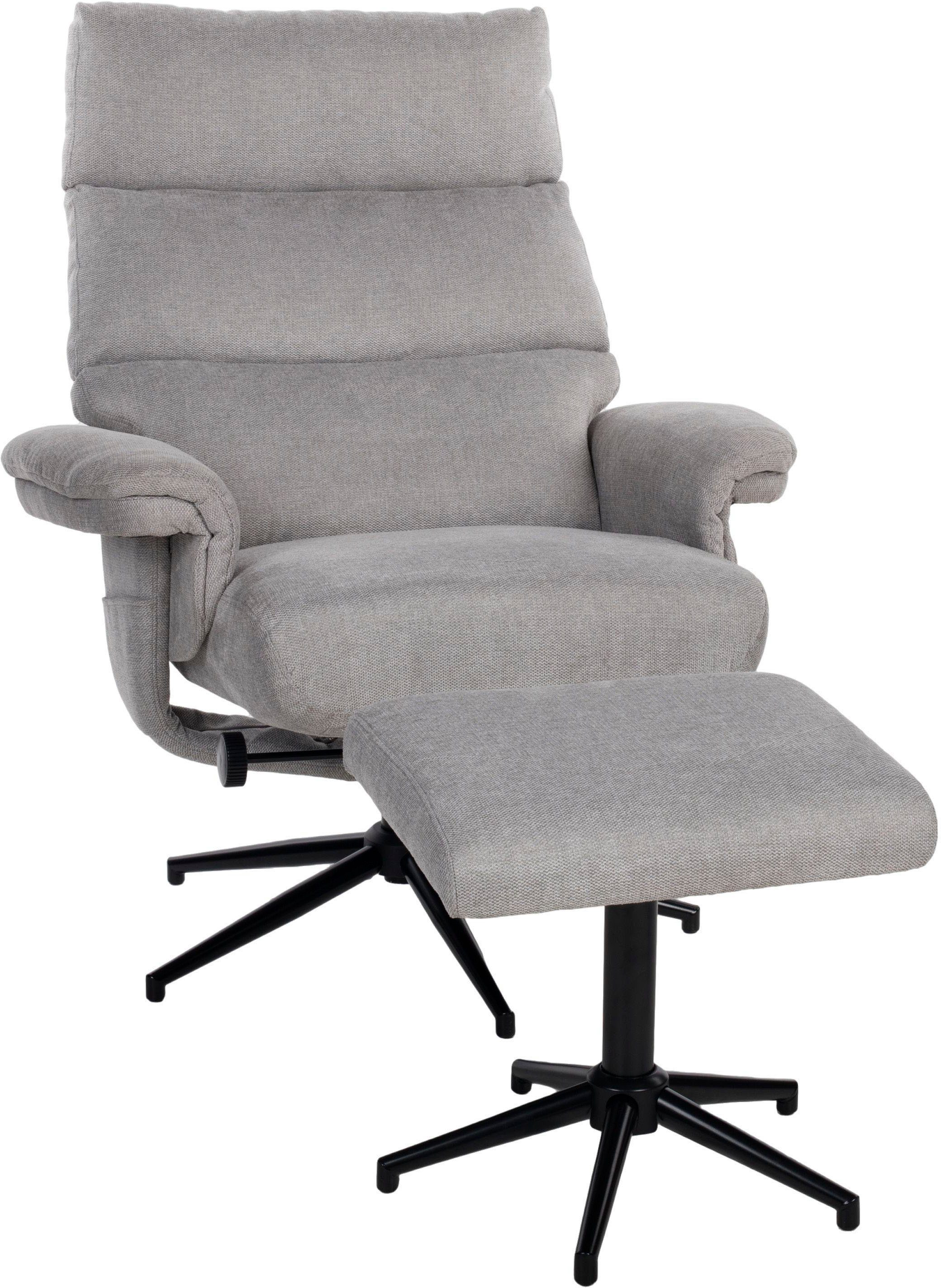 Duo Collection Relaxfauteuil Zalea met voetenbank en relaxfunctie, 360 graden draaibaar