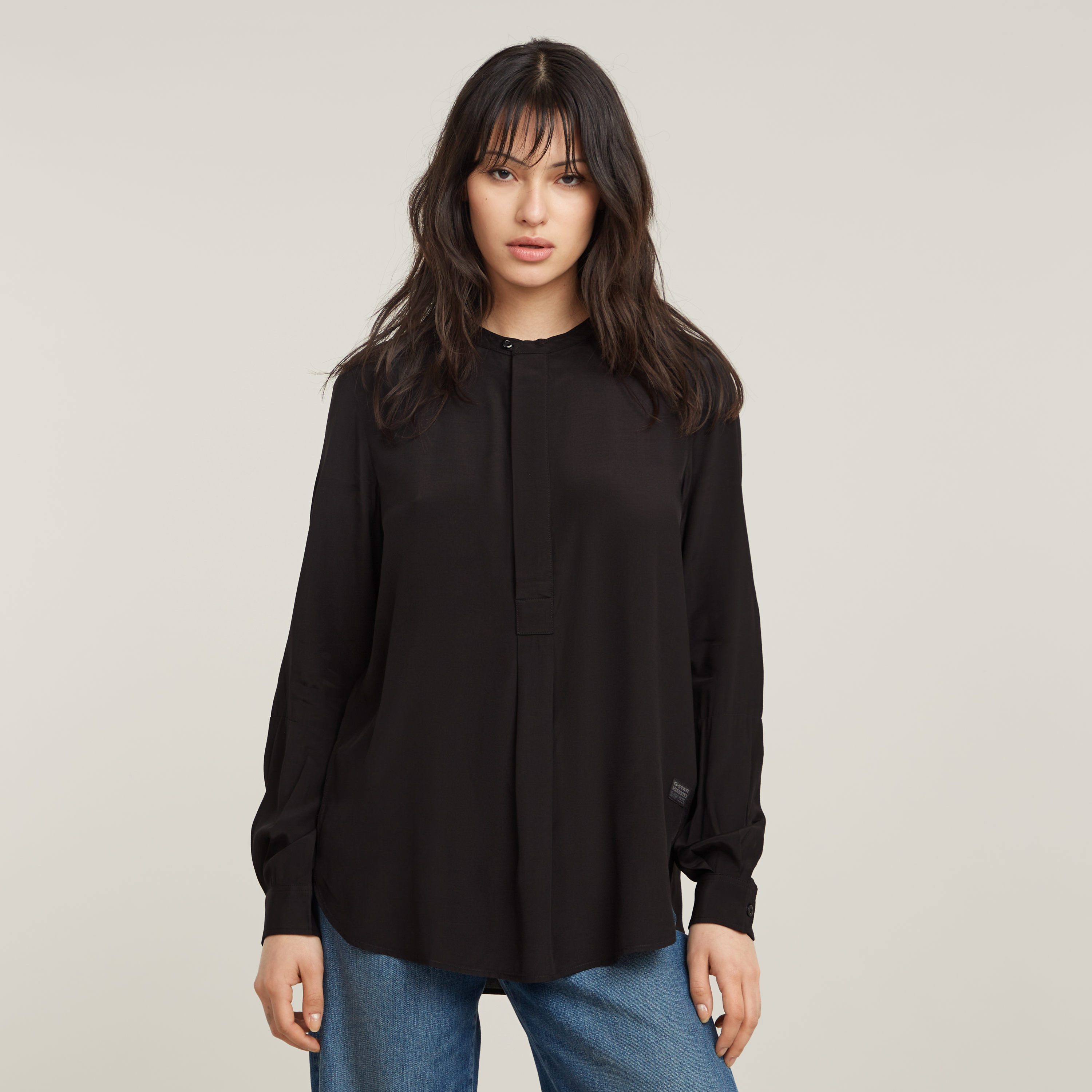 G-Star RAW Blouse met lange mouwen Half Placket Top ls wmn met verborgen knoopsluiting