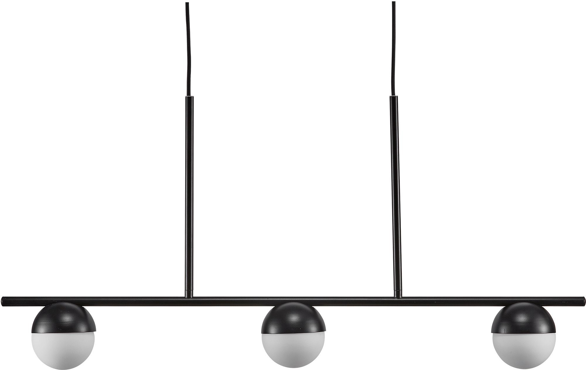 Nordlux Hanglamp CONTINA Textiel kabel, met de mond geblazen opaal glas