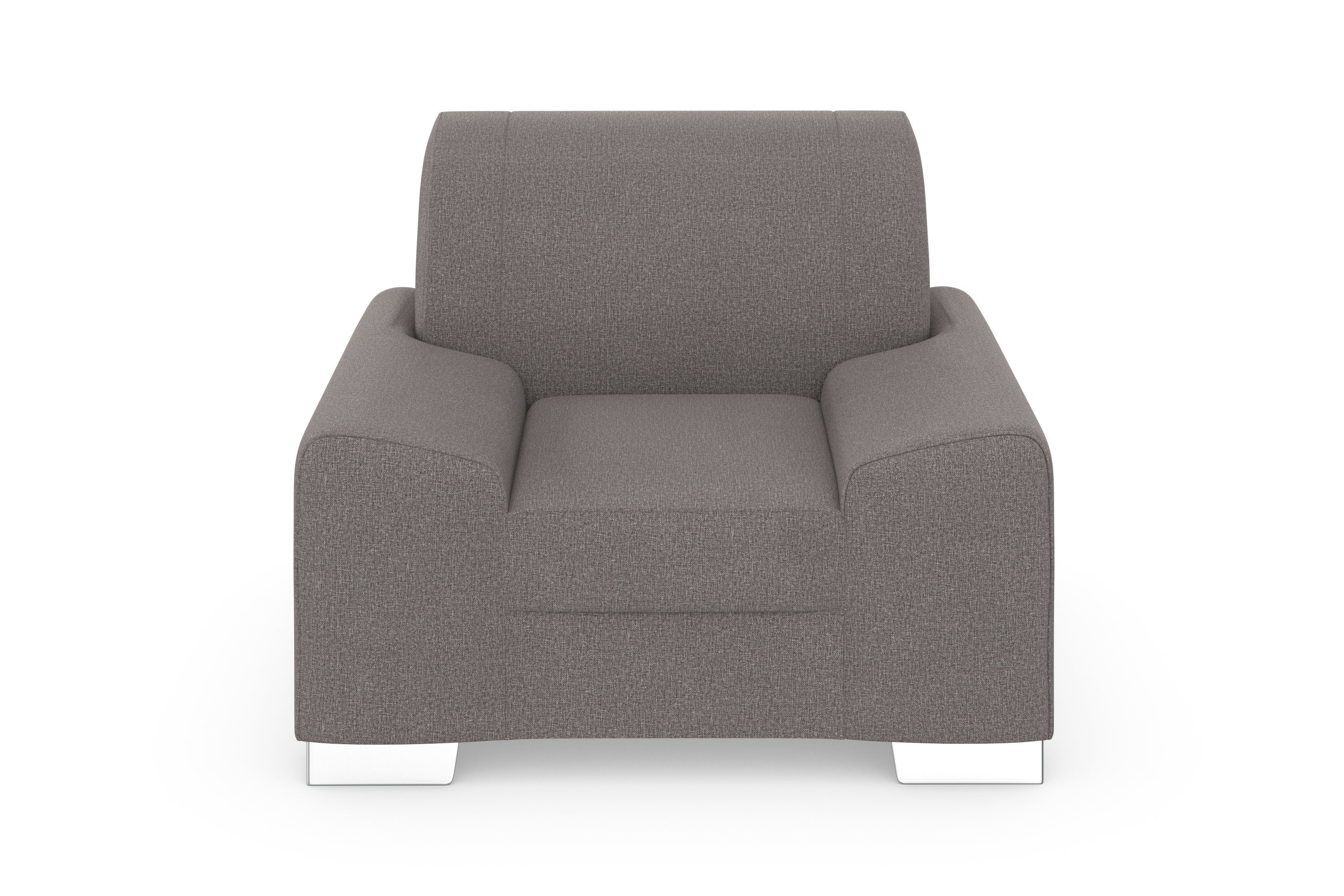 DOMO collection Fauteuil Anzio optioneel met veerkern fauteuils grijs