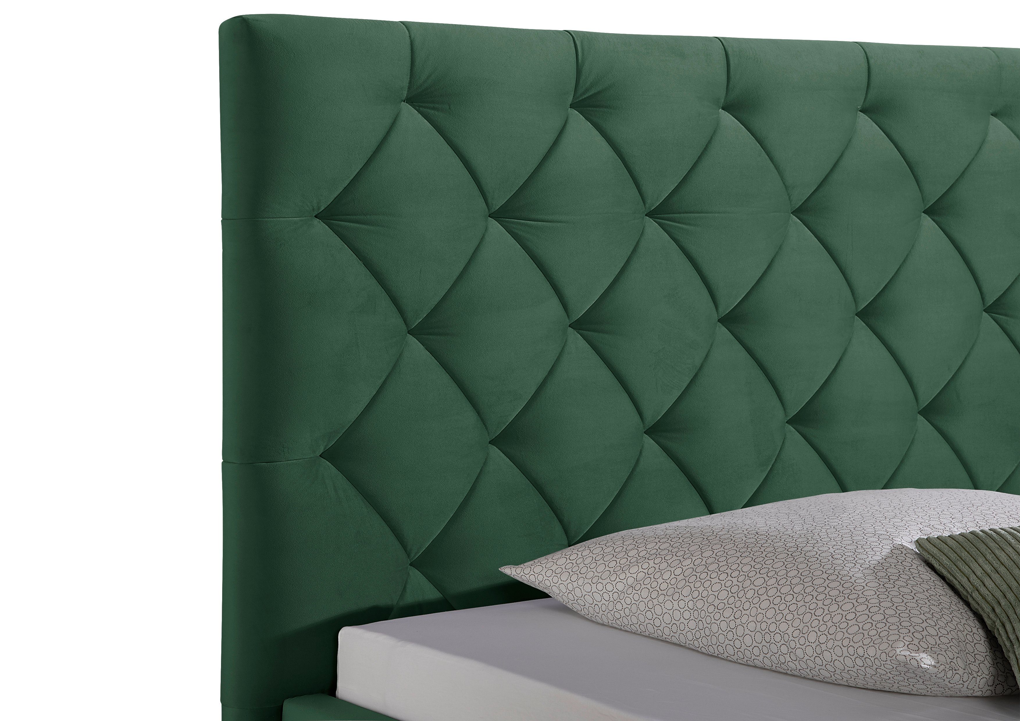 Guido Maria Kretschmer Home&Living Gestoffeerd bed Sunley 140 Kruisstiksel, hoofdbordhoogte 142 cm, zonder of met matras/lattenbodem
