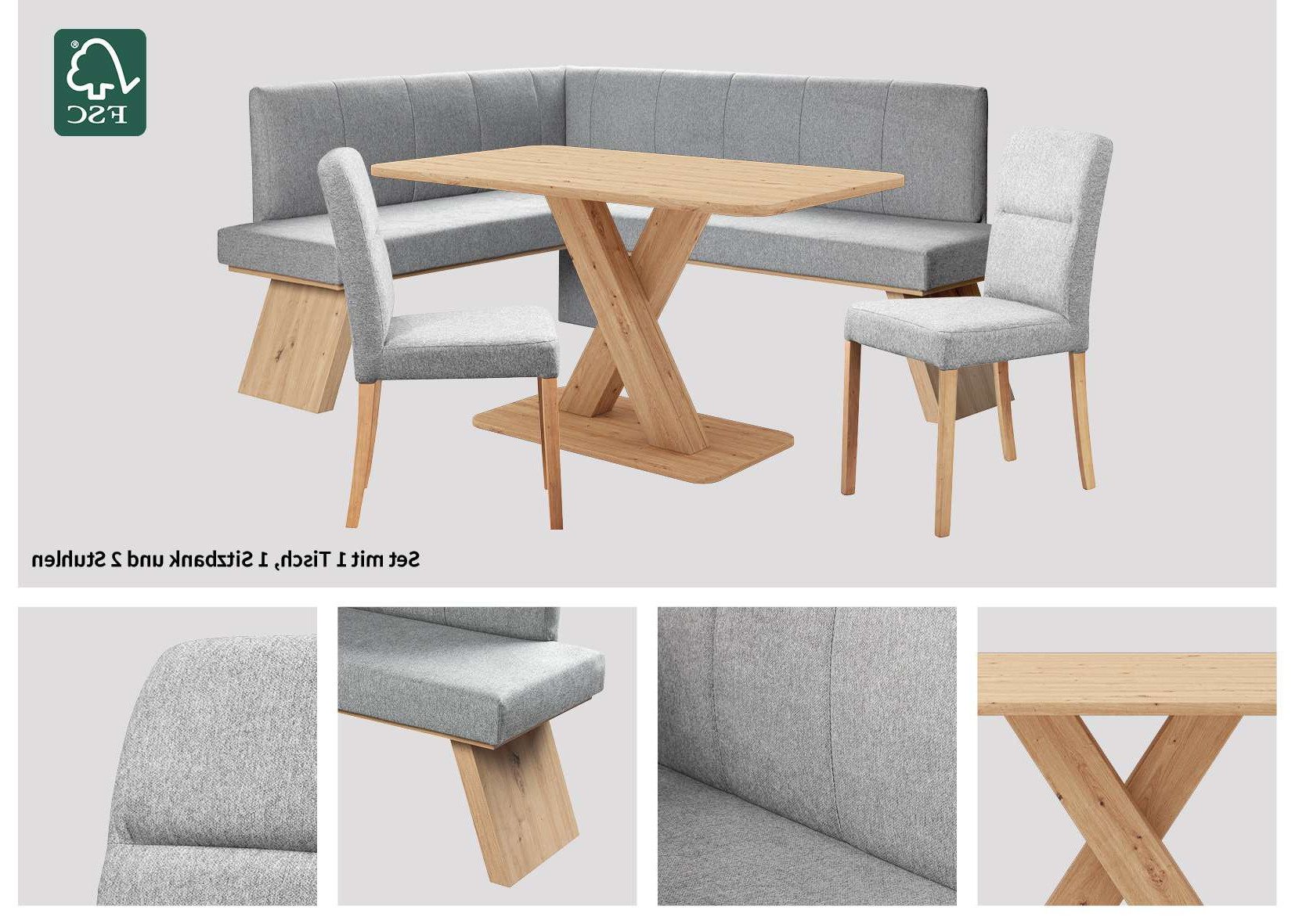 Home affaire Eethoek Nina Eetkamer zitgroep stoelen tafel en bank comfortabel gepolsterd (4-delig)