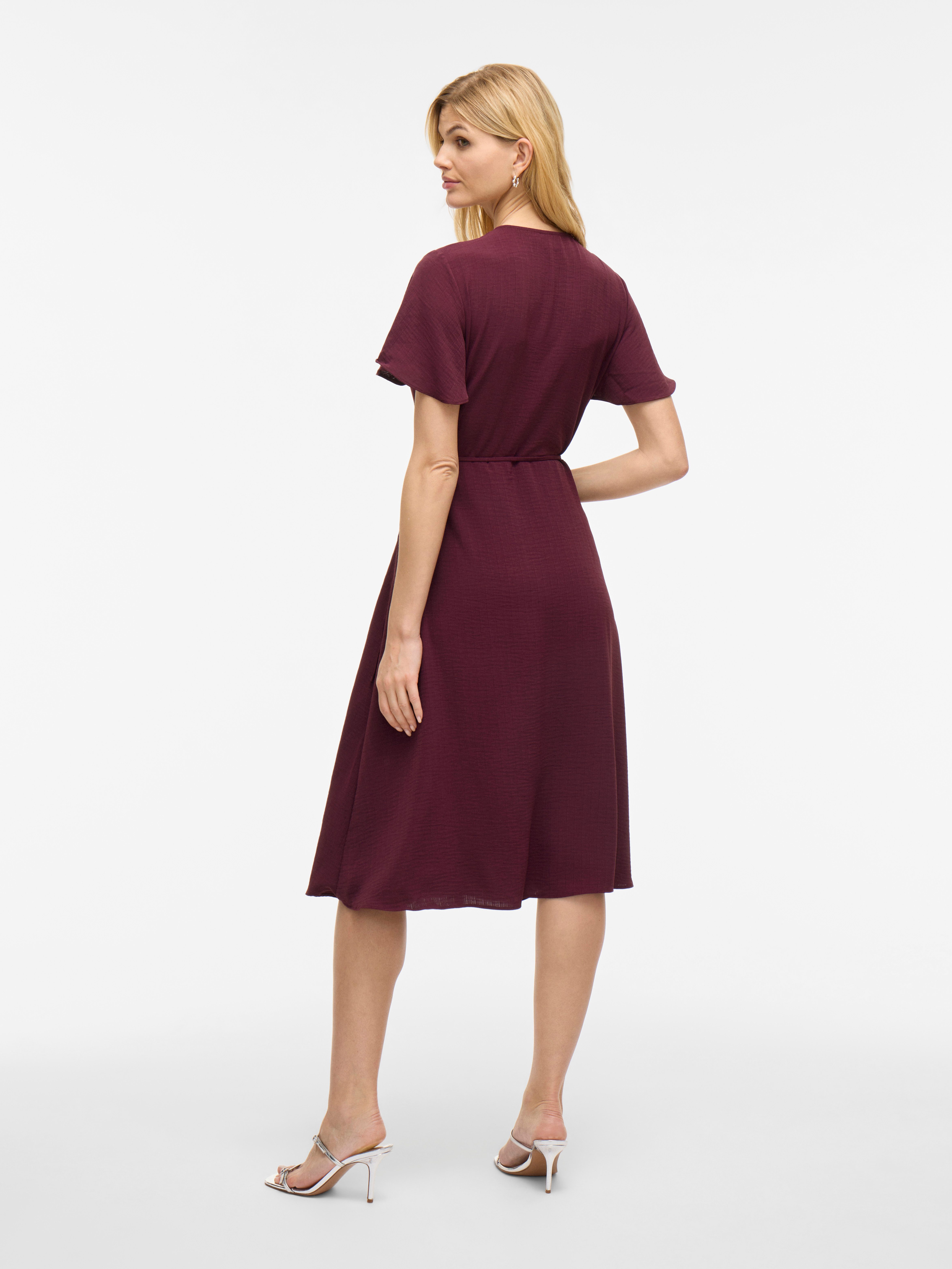 Vila Wikkeljurk VILOVIE S/S WRAP MIDI DRESS - NOOS