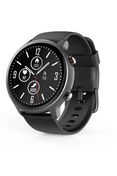 hama smartwatch 6910 herren sportuhr mit gps, fitnesstracker mit blutdruck zwart