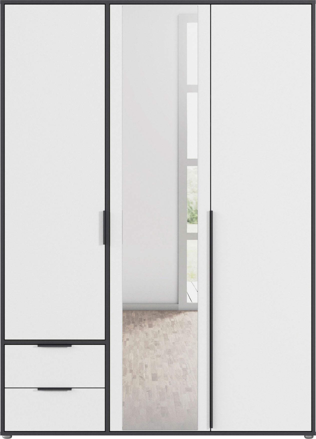 rauch Draaideurkast Kledingkast Kast Garderobe Wasmand NAGATA met Spiegel und schubladen sowie stangengriffen topseller made in germany