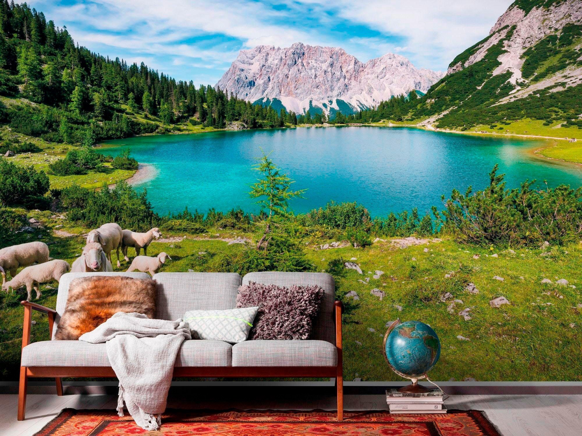 Komar Vliesbehang Digitale print vlies - Paradise Lake - Afmeting 400 x 250 cm (1 stuk)