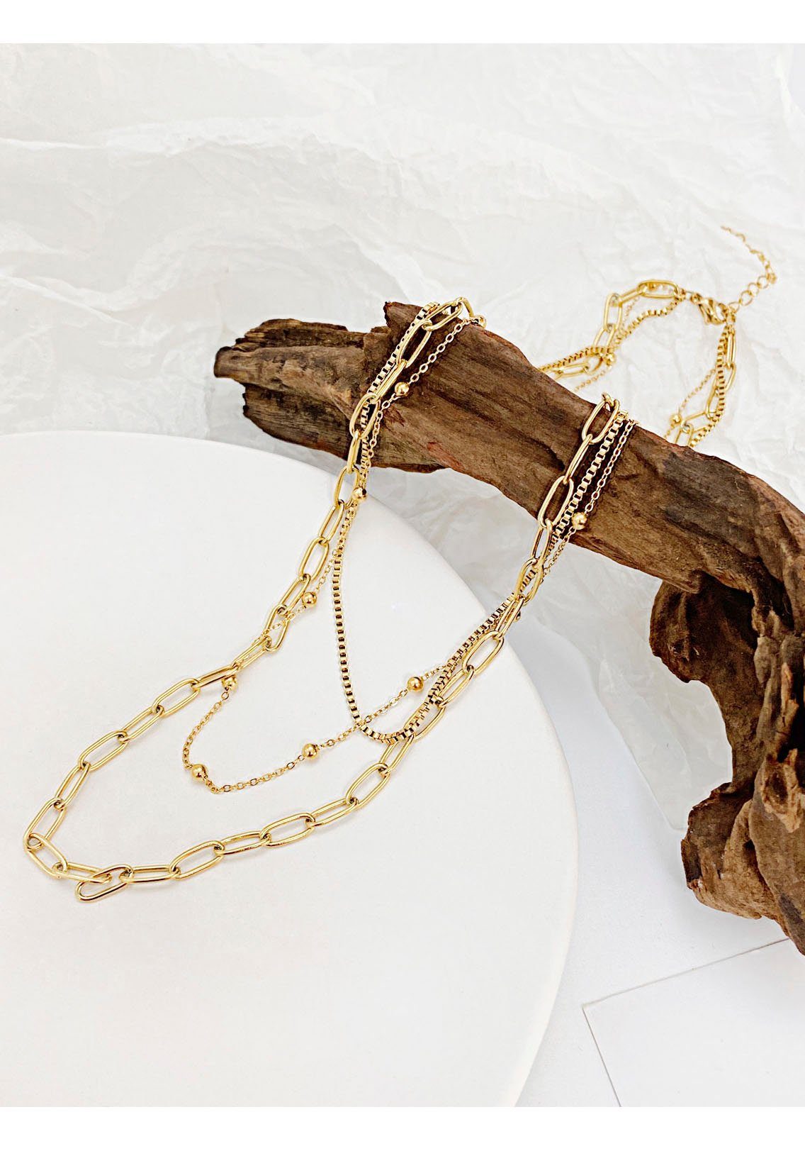 Firetti Edelstalen ketting Sieraad cadeau trio layerketting