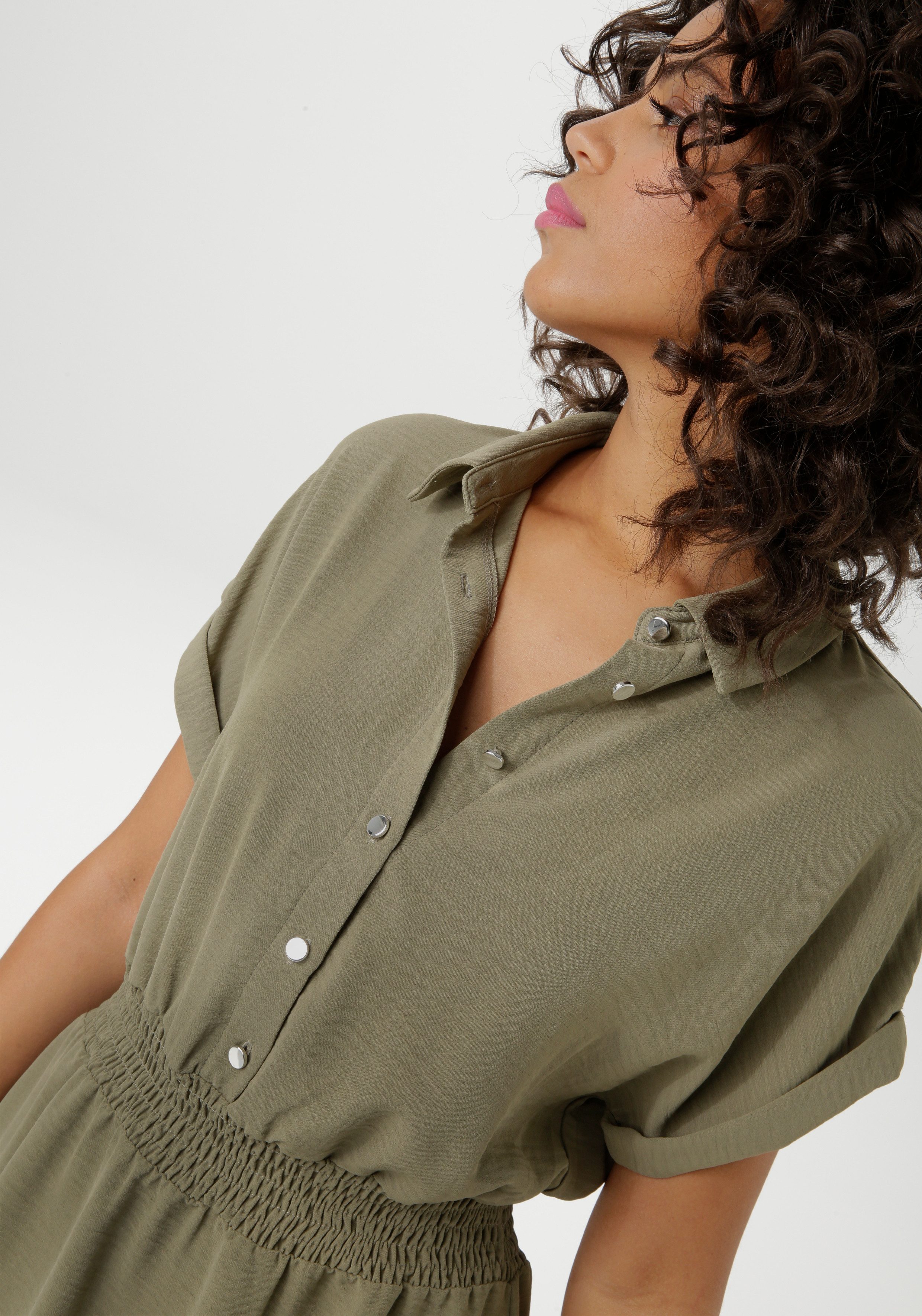 Aniston CASUAL Zomerjurk met smokboord in de taille - nieuwe collectie