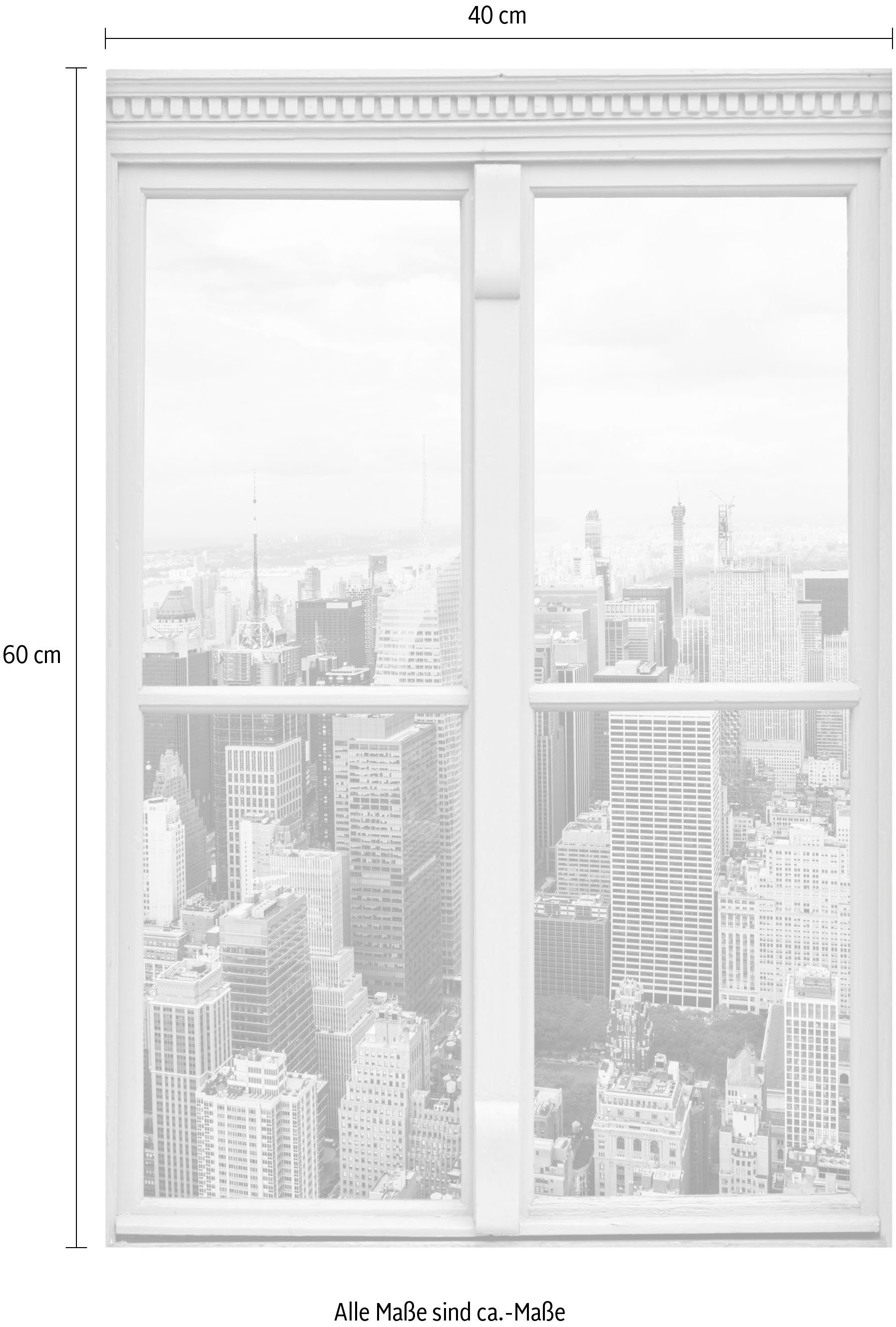 queence Wandfolie New York Muursticker, muurdecoratie, zelfklevend, 3D, raam