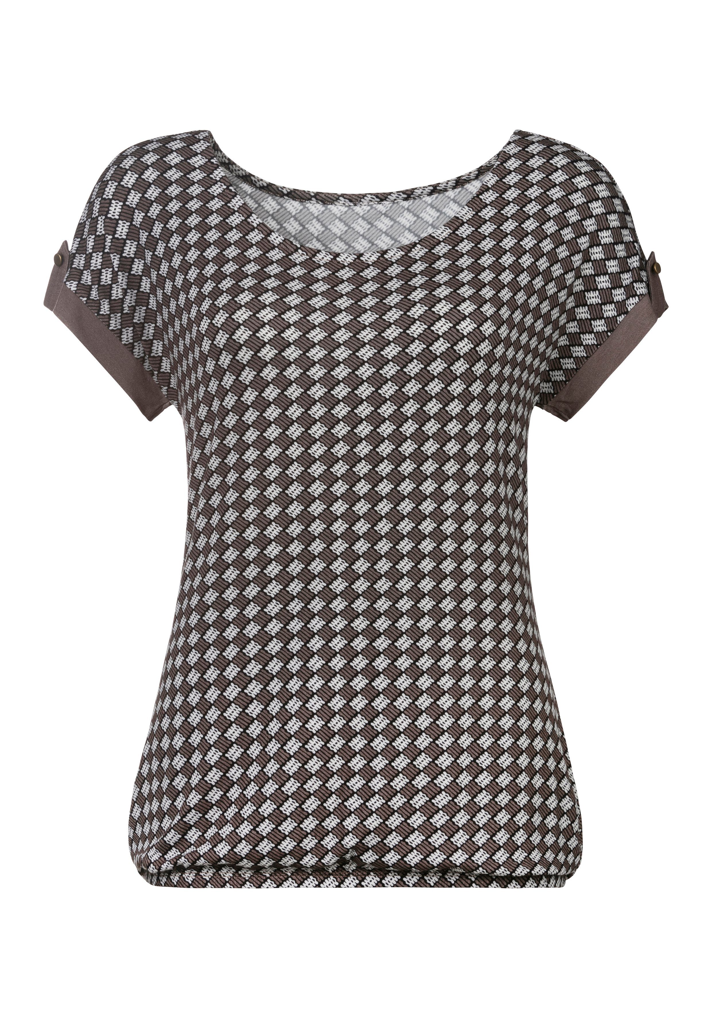 Vivance T-shirt met klein beleg en goudkleurige knoop onder aan de mouwen (Set van 2)