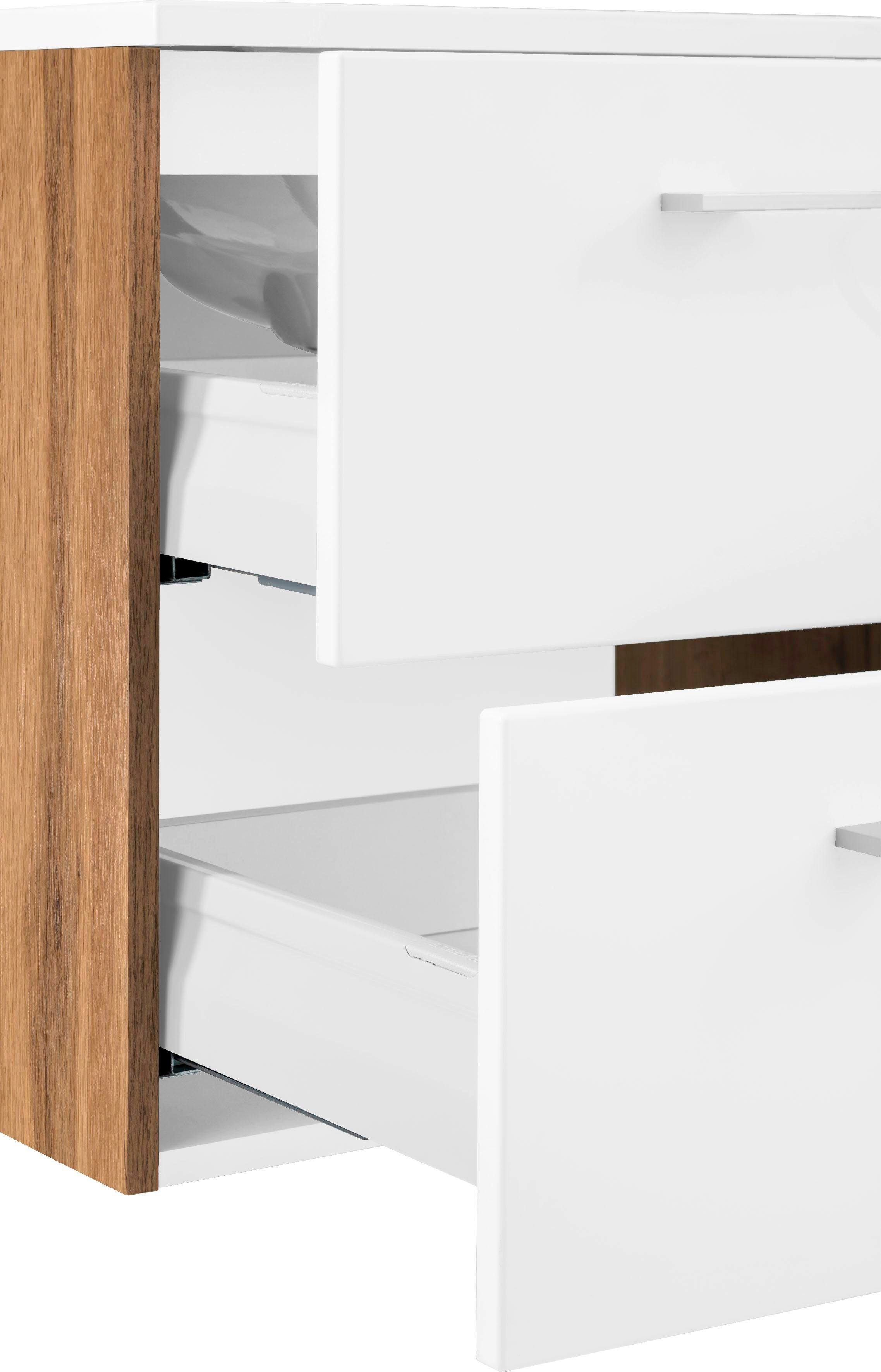 welltime Badkamerserie Soria Wastafelonderkast breedte 60 cm, spiegelkast (2-delig)