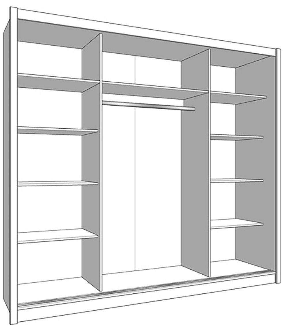 INOSIGN Schuifdeurkast Navara kledingkast met spiegel linnenkast garderobe Kledingkast met spiegel, FSC®-gecertificeerd, 242,5x215,5x61cm