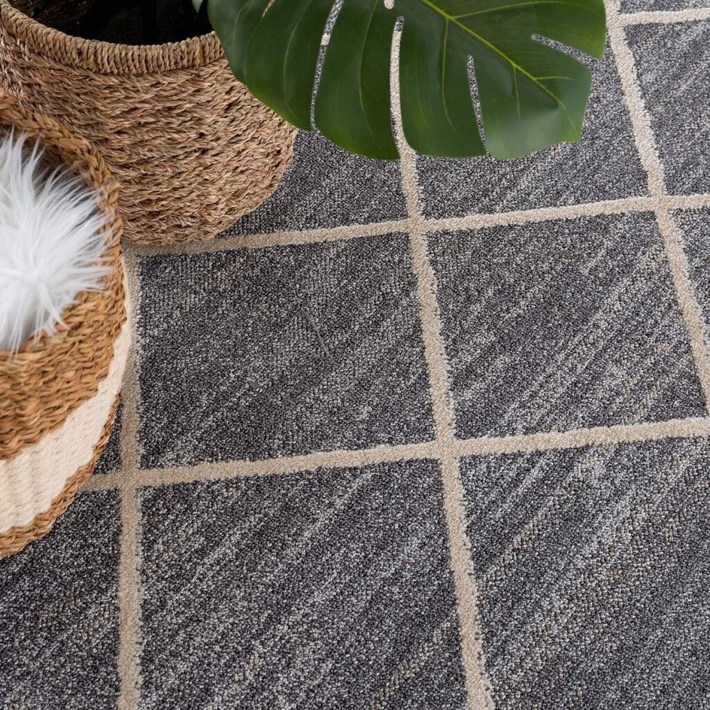 Carpet City Vloerkleed Art 2645 Korte pool, ruiten-look, ideaal voor hal & entree