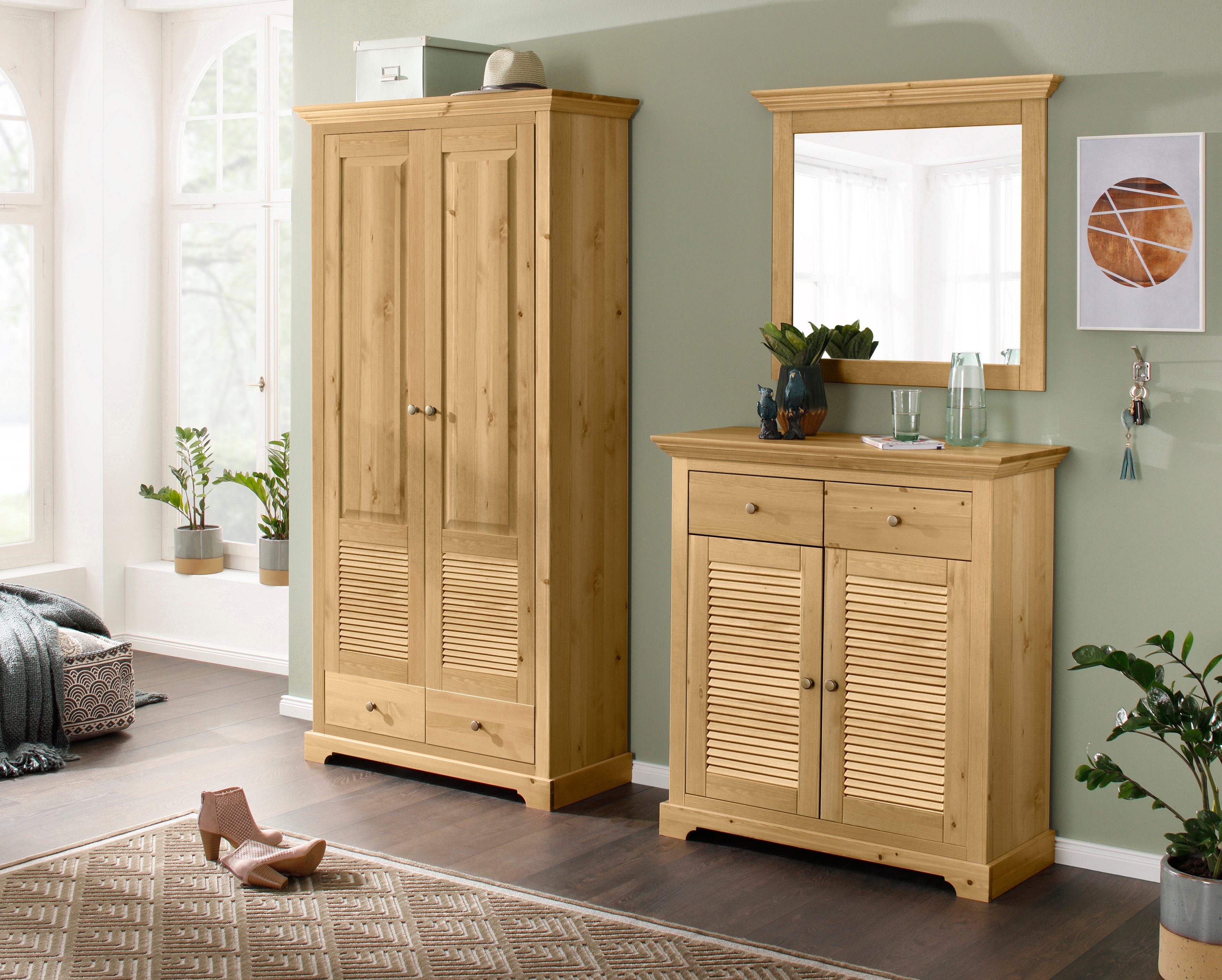 Home affaire Schoenenkast Ayanna commode voor ongeveer 9 paar schoenen Schoenkast van massief dennenhout, FSC®, breedte 94 cm