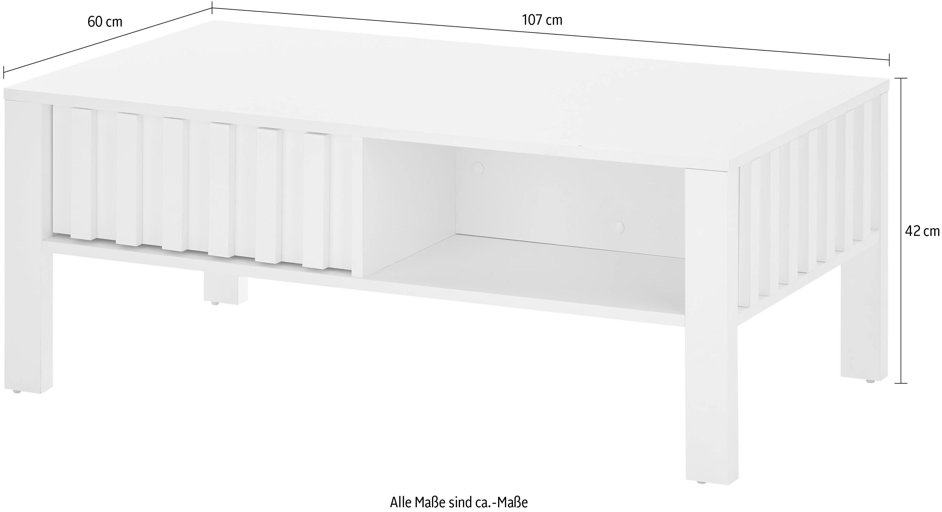 Stolkom Salontafel Mao wit mat, salontafel, BxHxD 108x42,5x60 cm