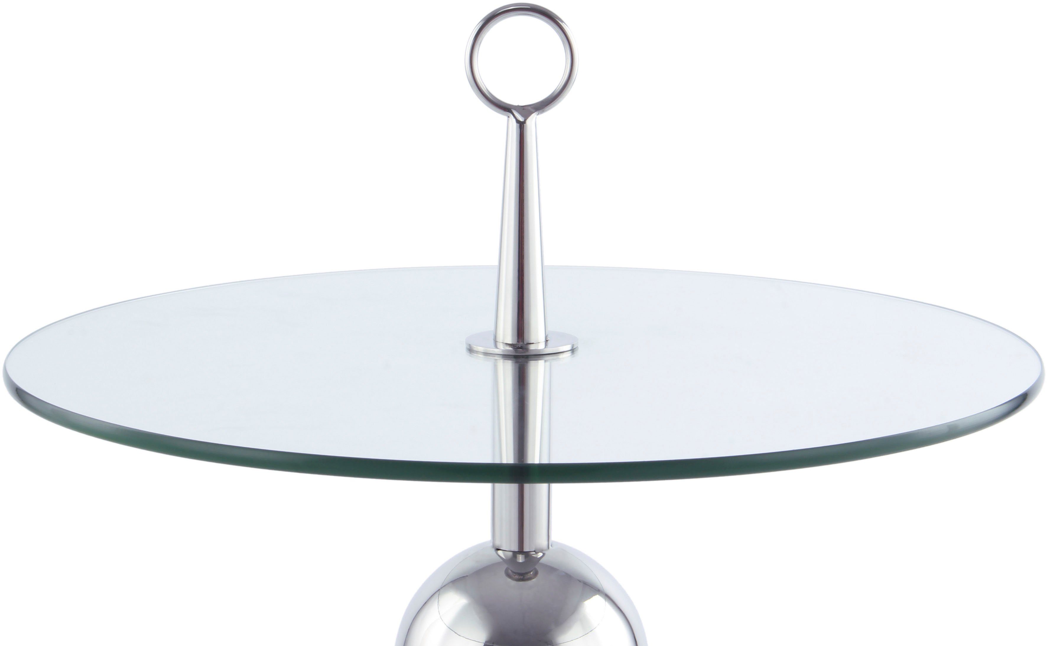 Kayoom Bijzettafel Ontario 325, ronde glasplaat van veiligheidsglas, 100% roestvrij staal (1 stuk)