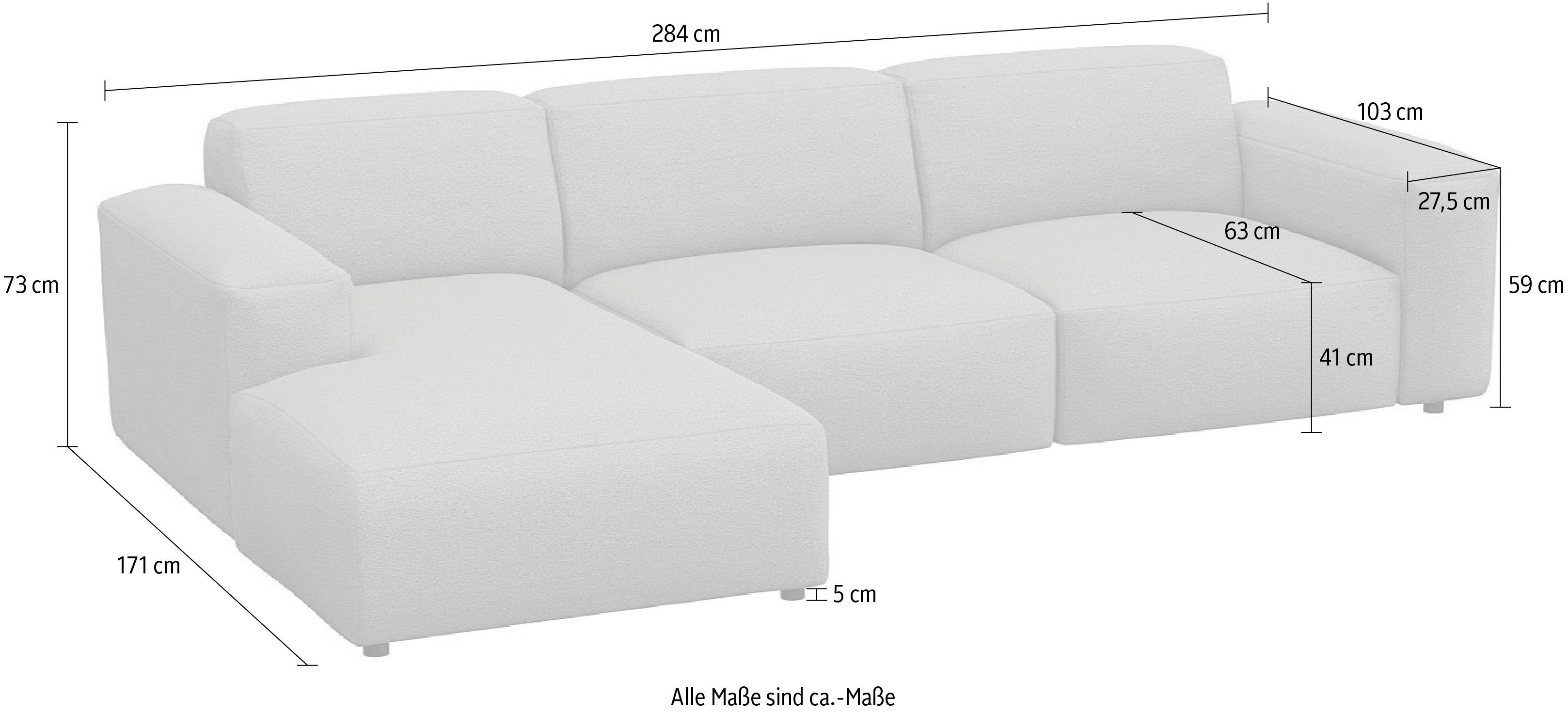 FLEXLUX Hoekbank Lucera comfortabel en comfortabel door hoogwaardige zitconstructie, L-vorm