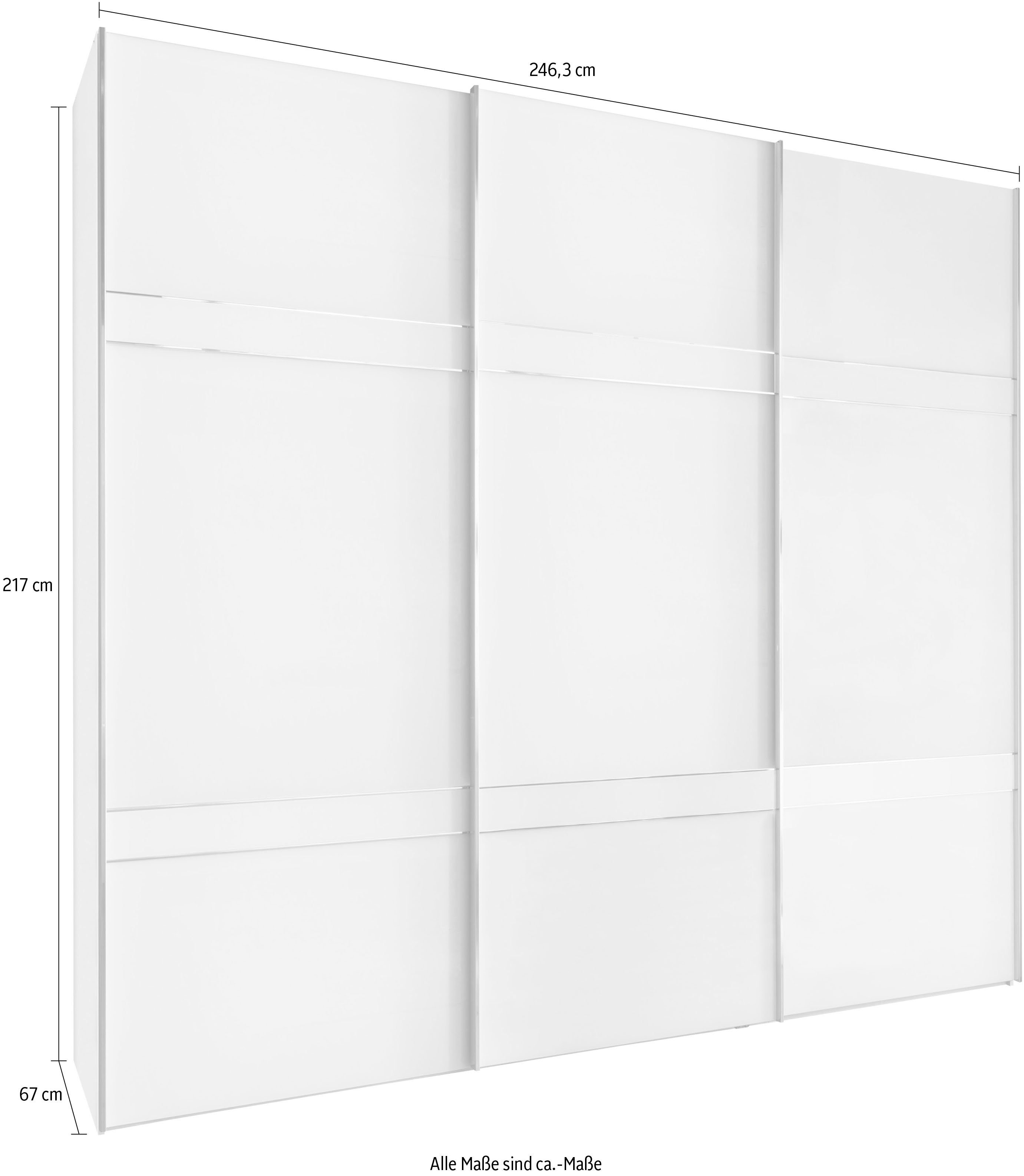 WIEMANN Zweefdeurkast Rialto hoogwaardig glazen front met dwarsbalken