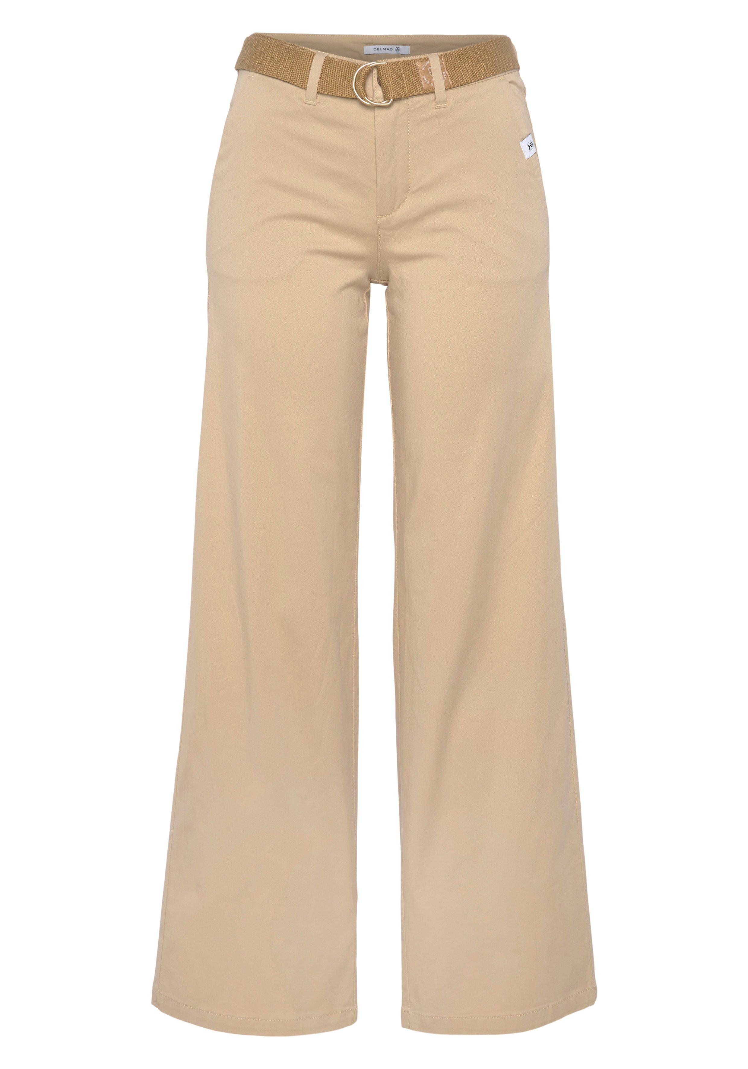 DELMAO Chino met bijpassende riem (set, 2-delig, Met riem)