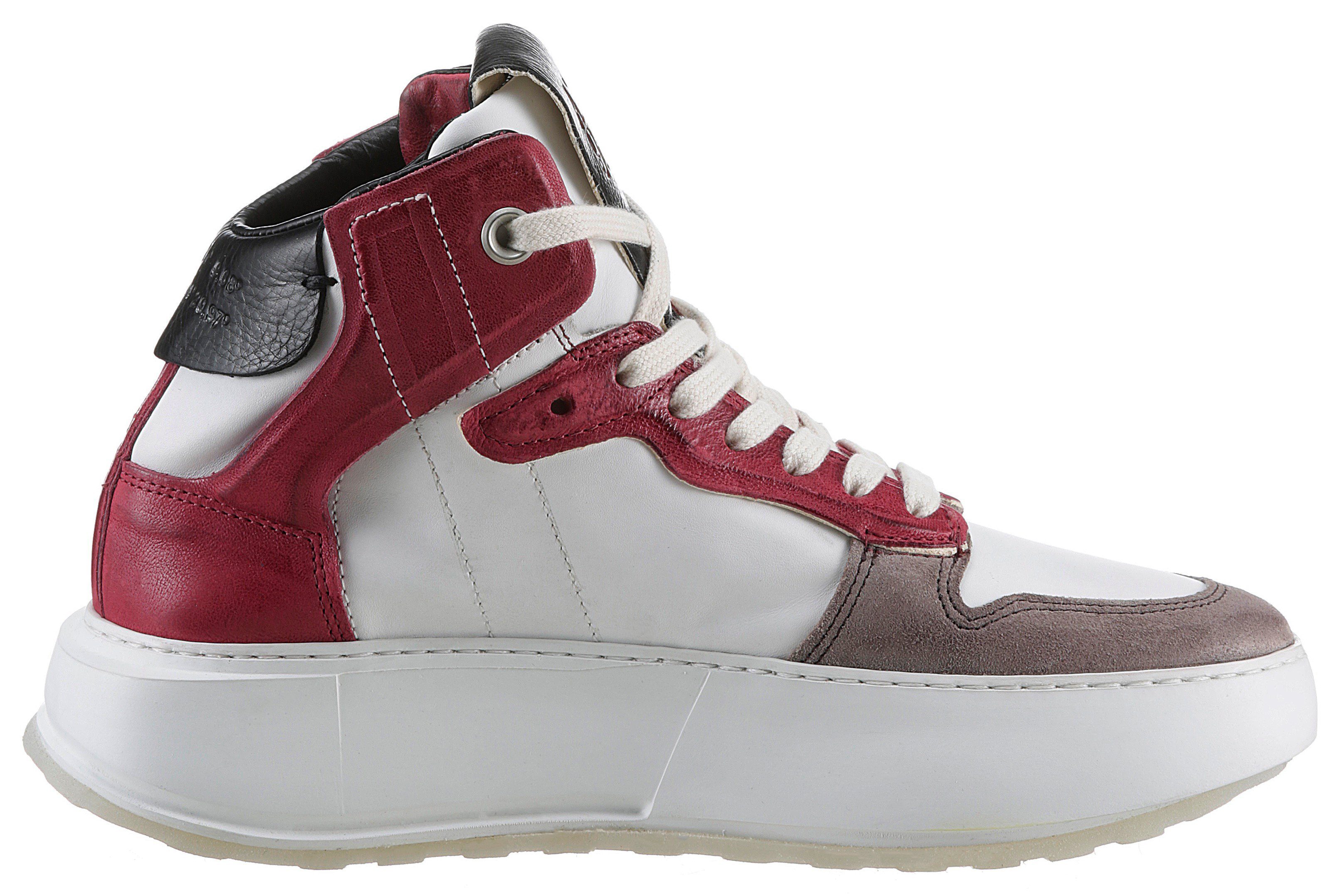 A.S.98 Plateausneakers Hilfi veterschoenen, high top sneakers, chunky boot met contrasterende afwerkingen