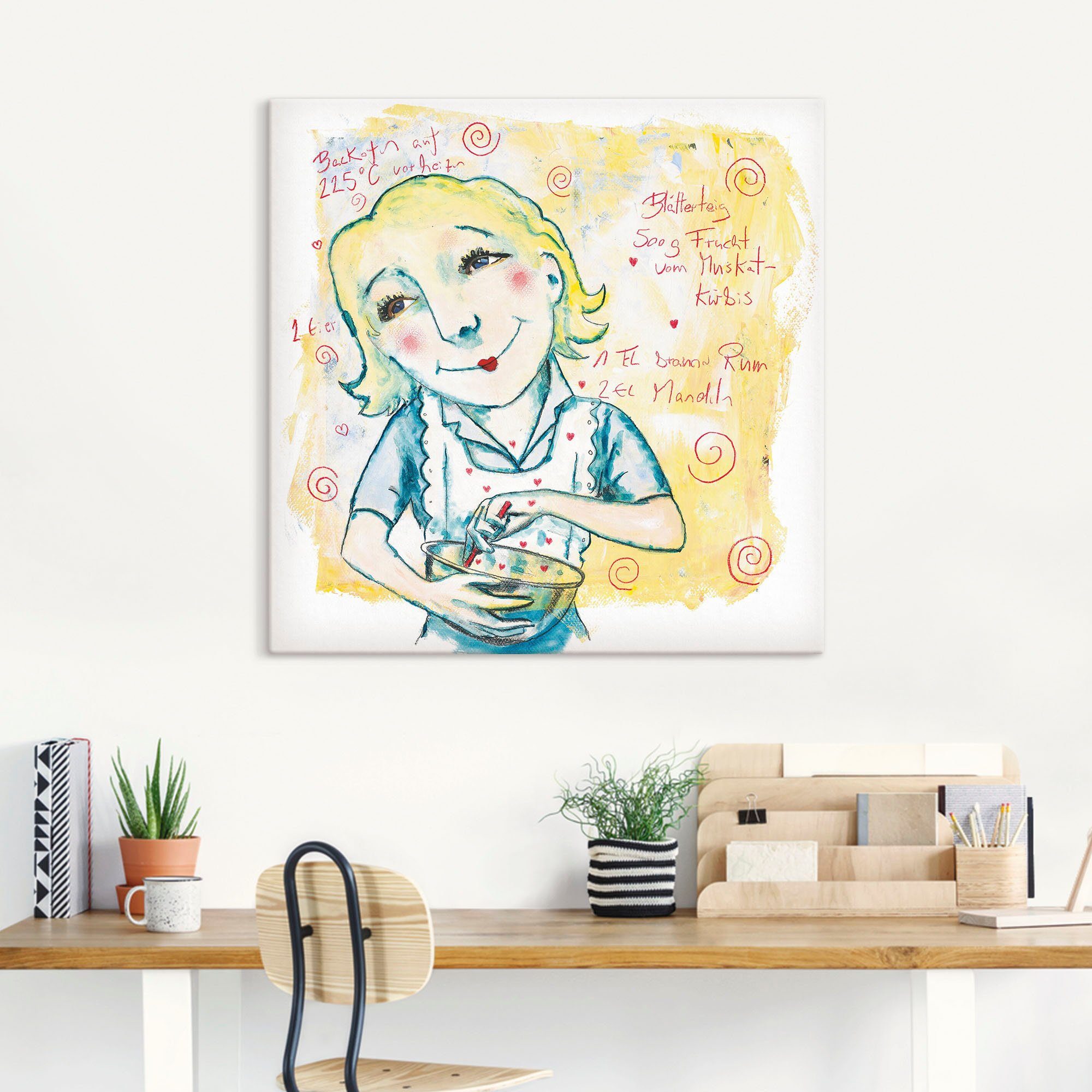 Artland Artprint op linnen Recept II gespannen op een spieraam