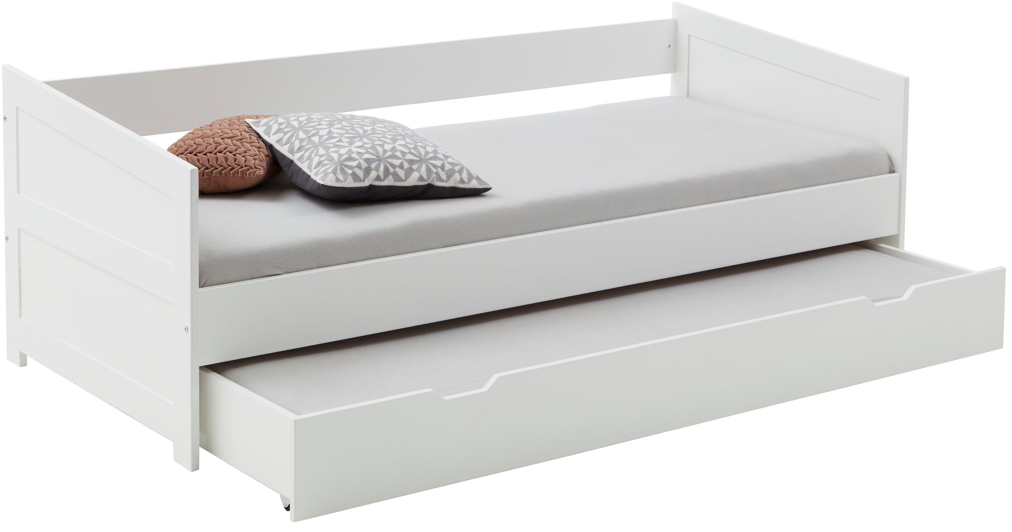 Relita Functioneel ledikant Nina Functioneel ledikant met onderbedlade, massief beuken gelakt eenpersoonsbedden wit