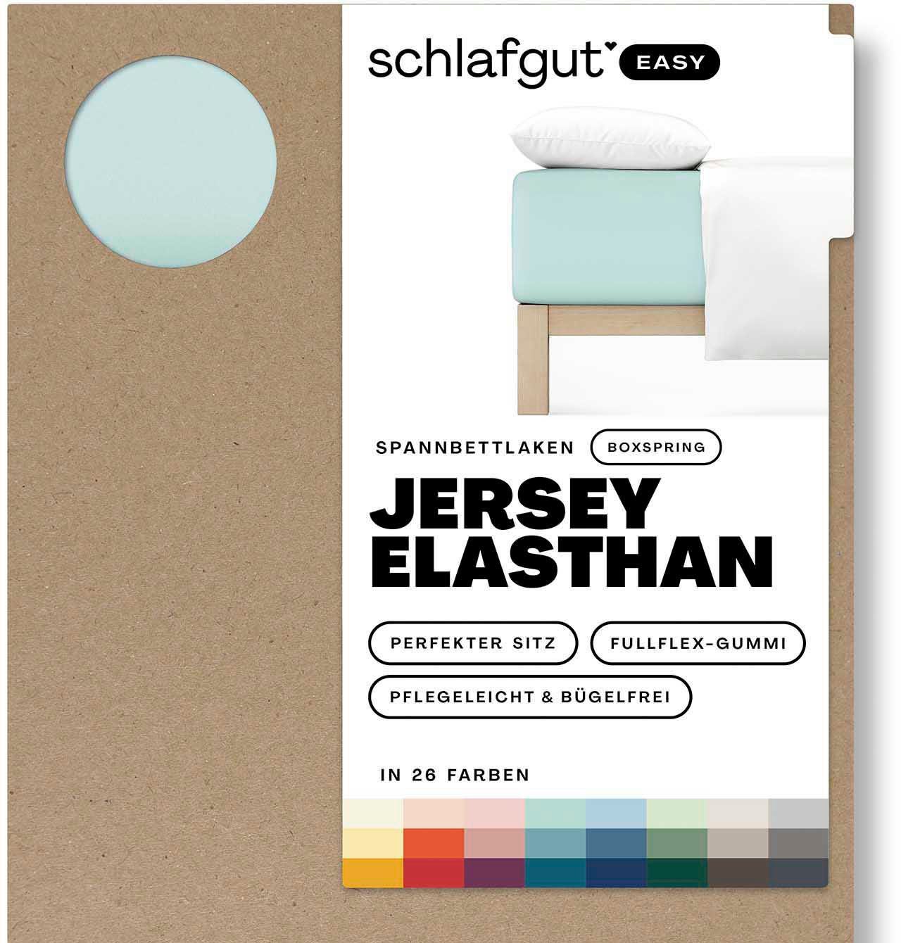Schlafgut Hoeslaken EASY jersey elastaan boxspring (1 stuk) hoeslakens blauw
