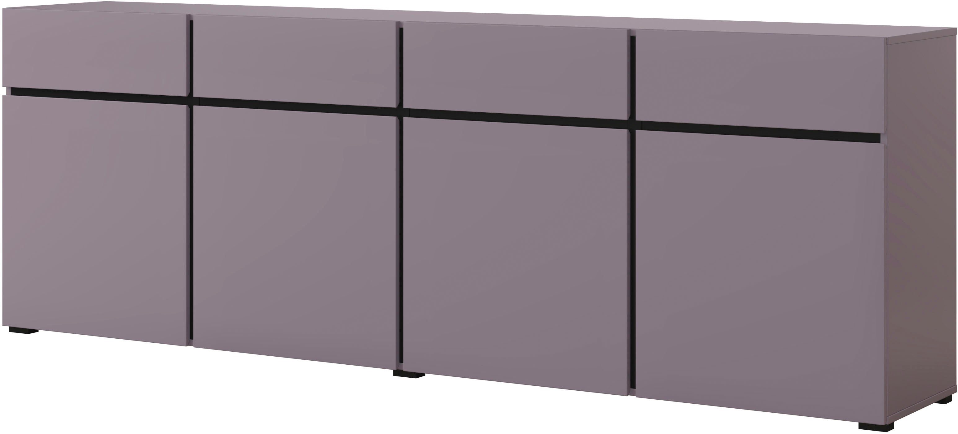 INOSIGN Dressoir Cross, breedte 225 cm, moderne greeploze ladekast, 4 deuren/4 laden