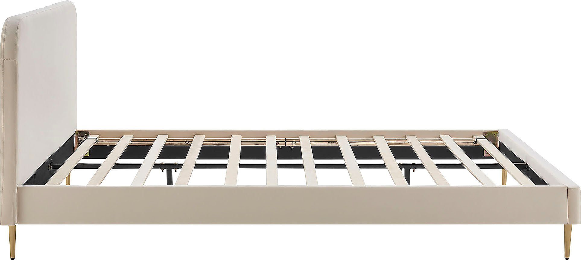SalesFever Gestoffeerd bed Poten chroom goudkleur