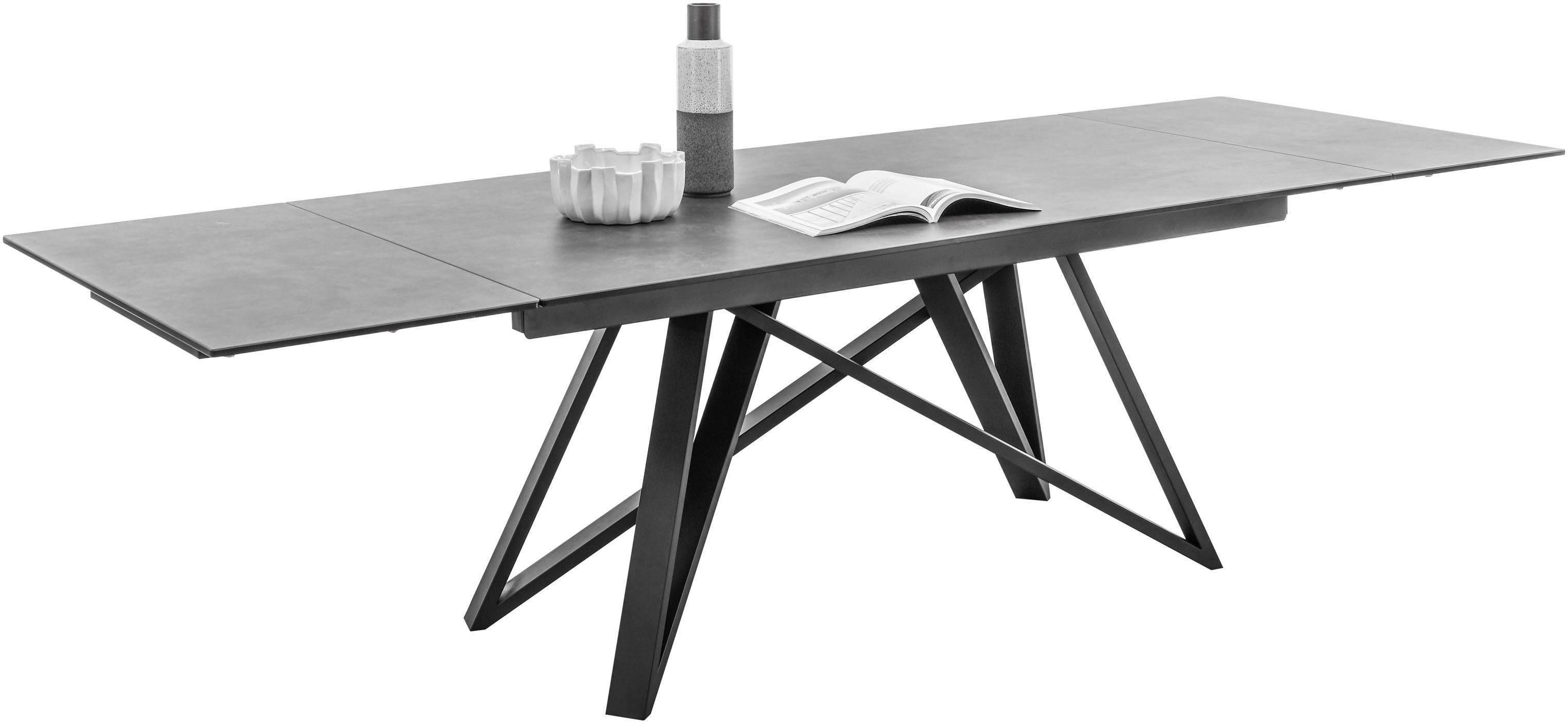 Stolkom Eettafel Charly eettafel keramiek, uitschuifbaar tot 280 cm, BxHxD 180x75x95 cm Keramische oppervlakte, tafelblad aan beide zijden uittrekbaar van 180 naar 280 cm